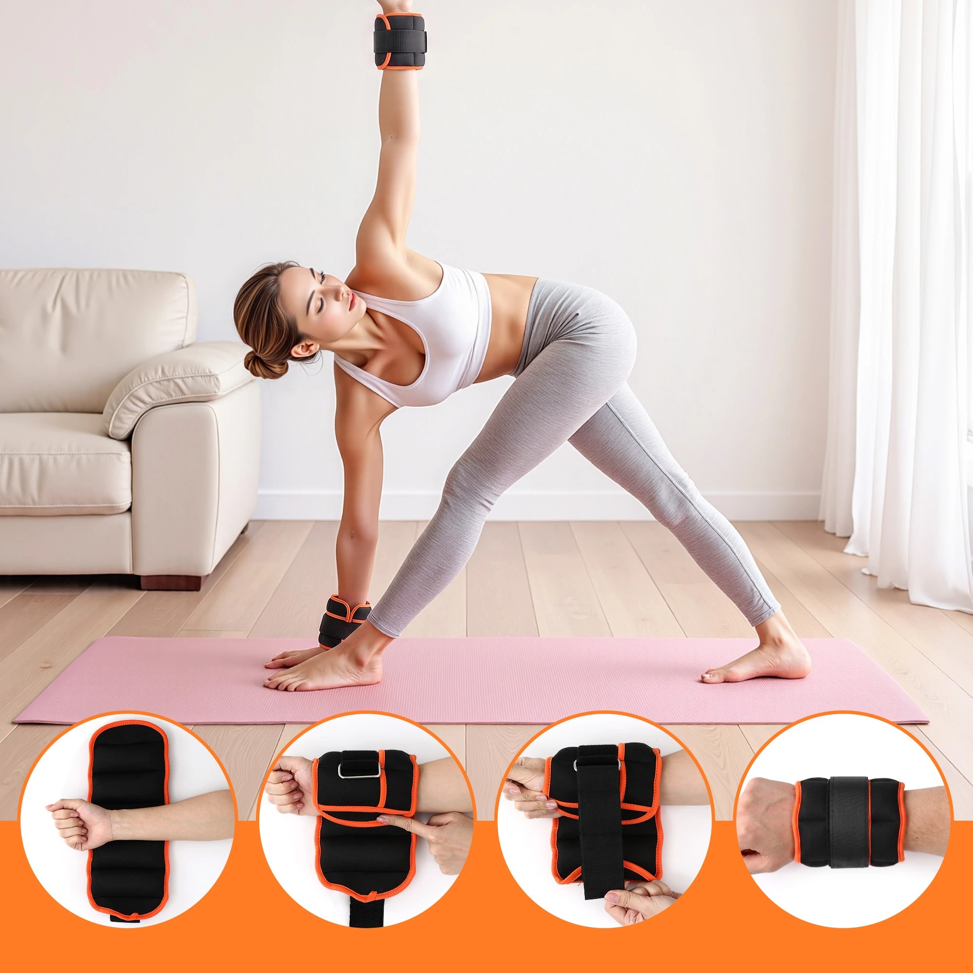 9 Everfit Adjustable Ankle & Wrist Weights With Removable Sandbags 0.9-4.55kg - Multi, 9 of 9