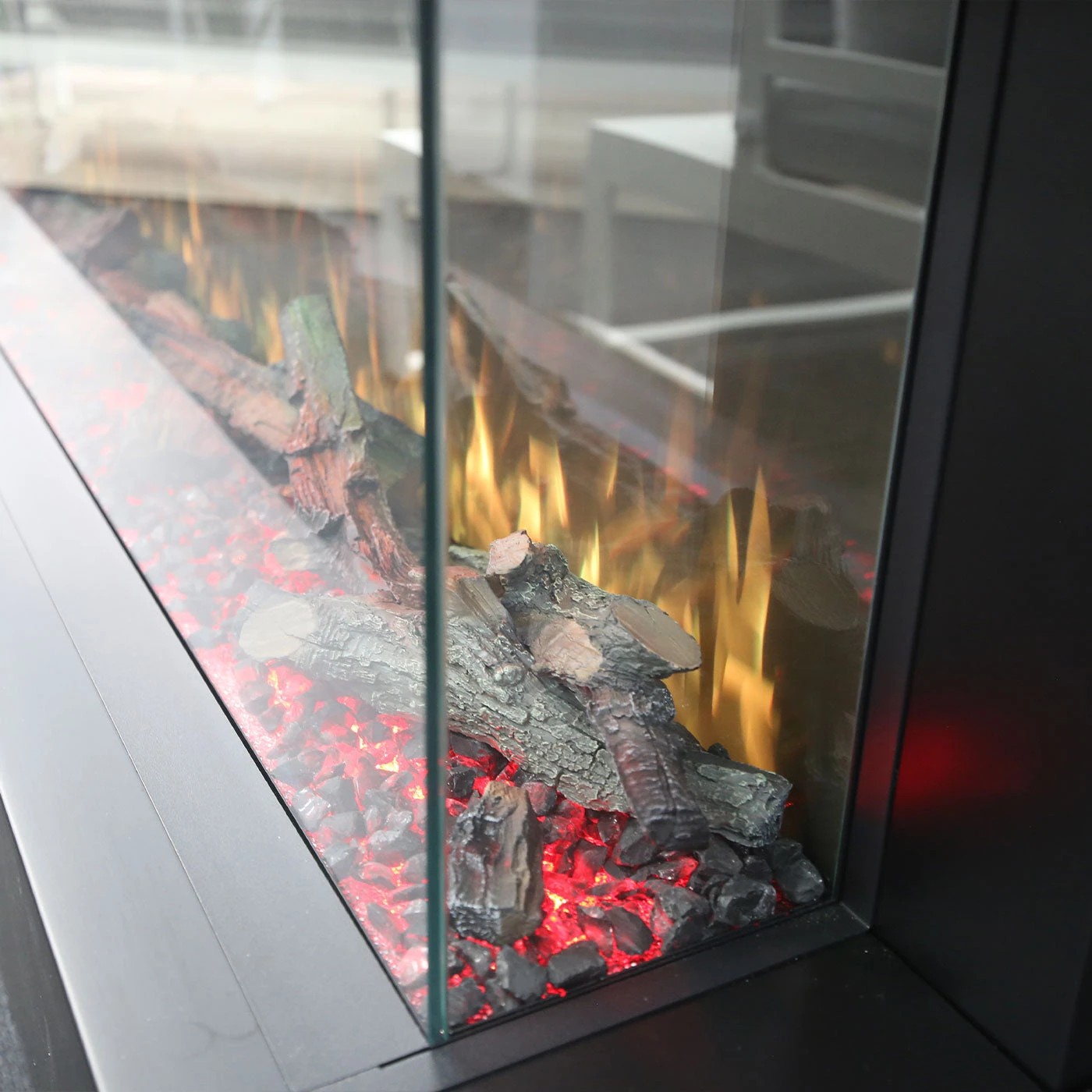 6 Moda Living Devon 3-Sided Extra Deep Electric Fireplace Black Frame Suite - Black, 6 of 6