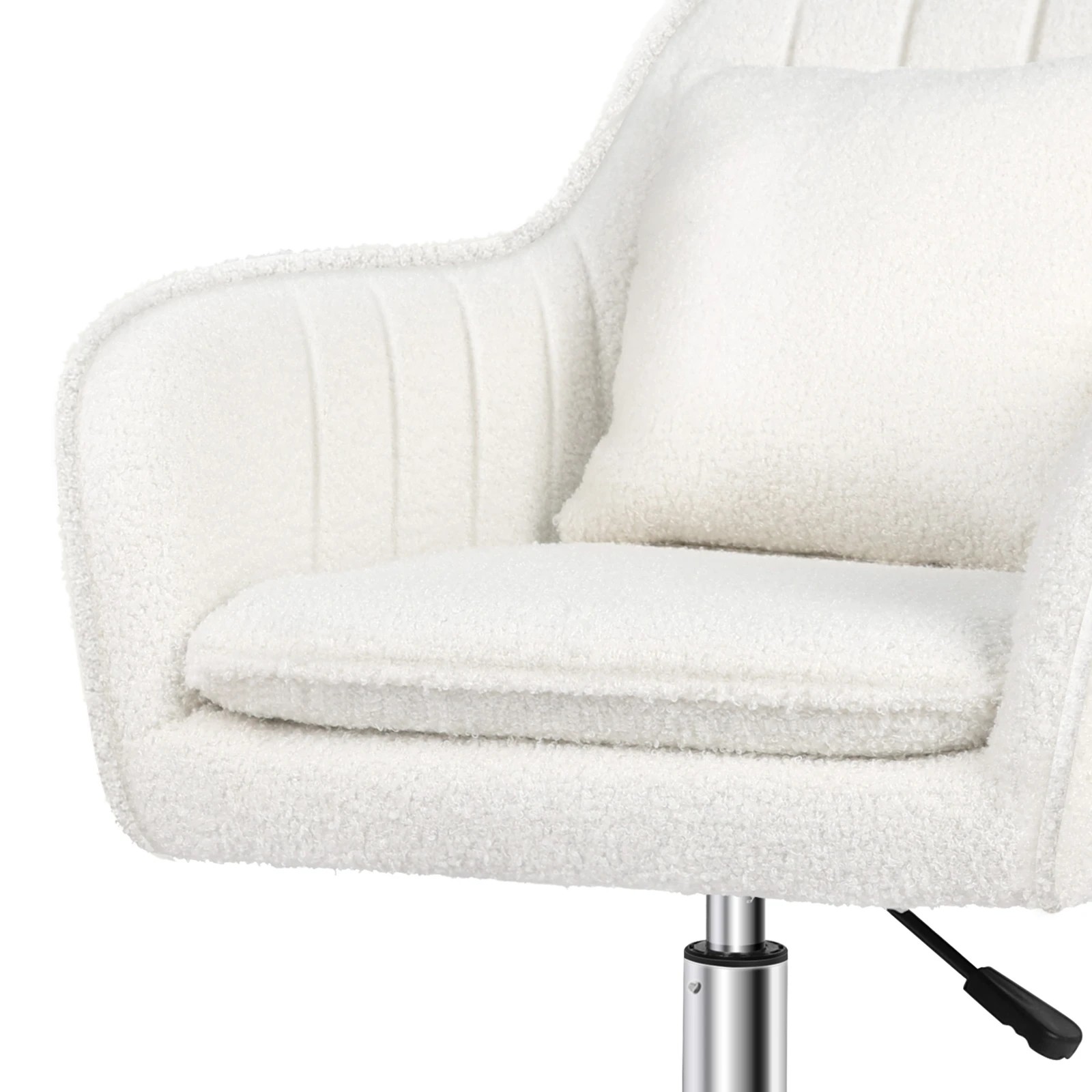 7 Alfordson Boucle Office Chair Computer Swivel Armchair Work Adult Kids - White, 7 of 10