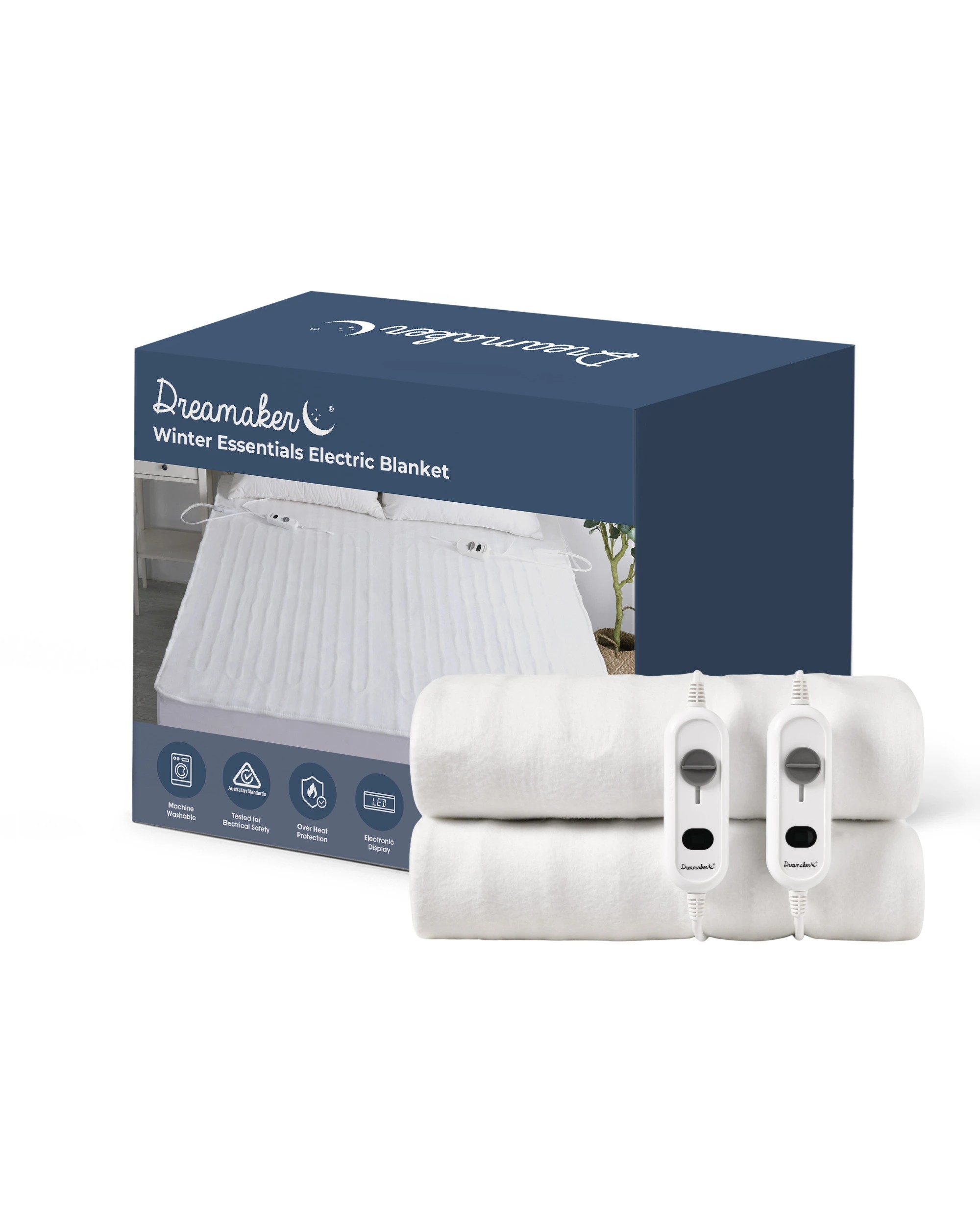 9 Dreamaker Essentials Fitted Washable Electric Blanket - Double Bed - White, 9 of 9