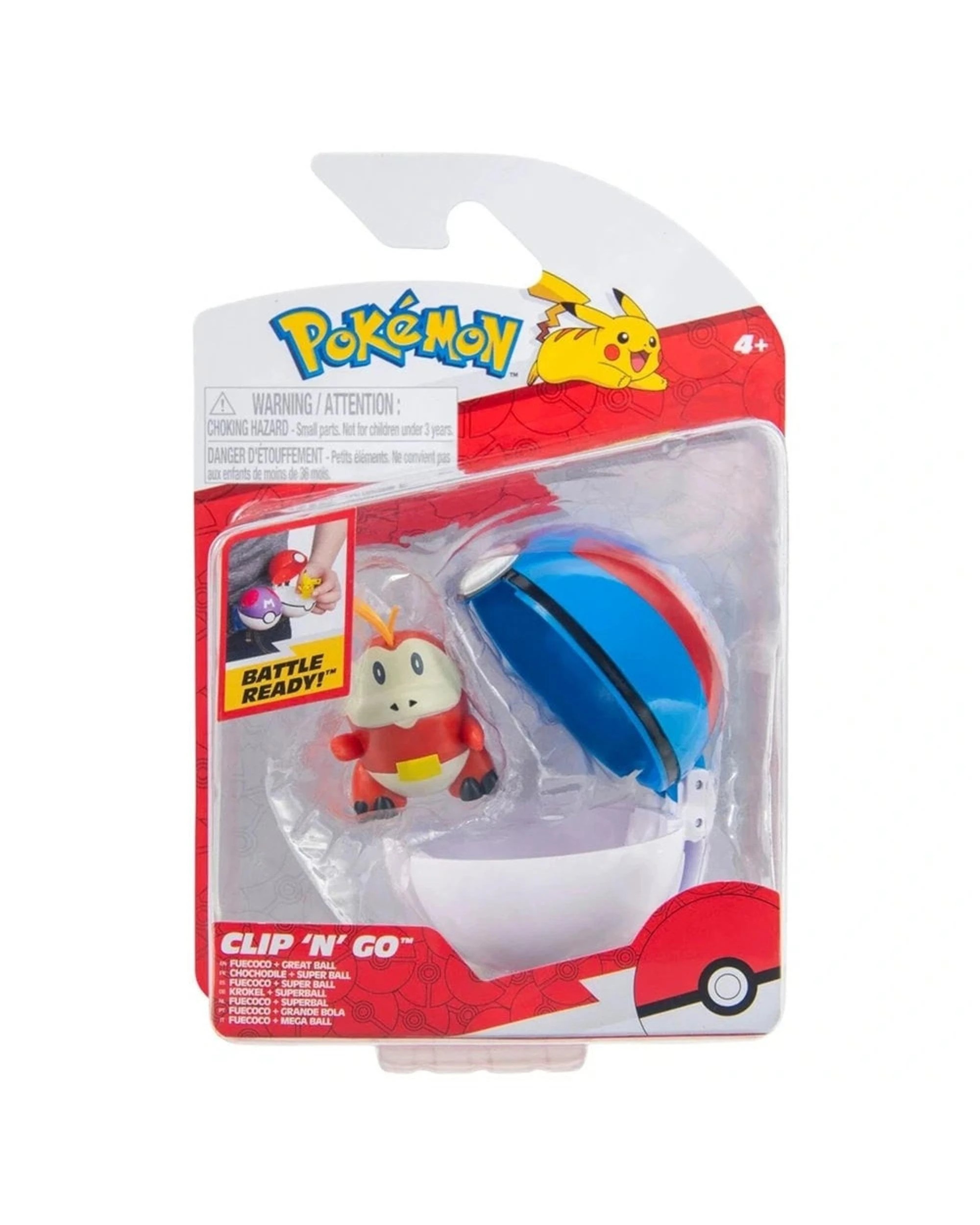 1 Pokemon Clip 'N' Go Fuecoco + Great Ball, 1 of 3
