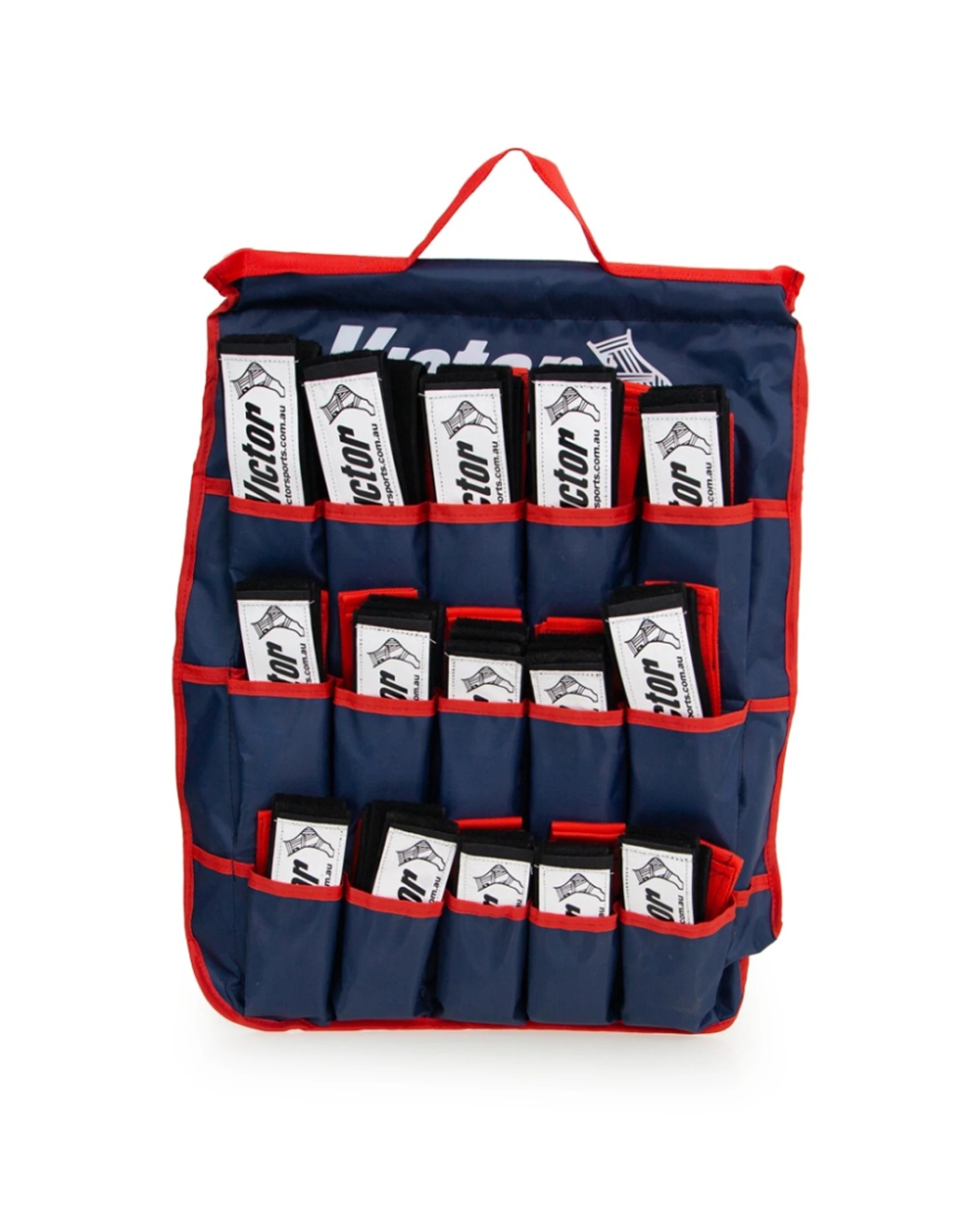 1 Victor Sports 30pc Tag Belt Set And Holder Kit Tag Belts 50cm Tags 150cm - Red, 1 of 2