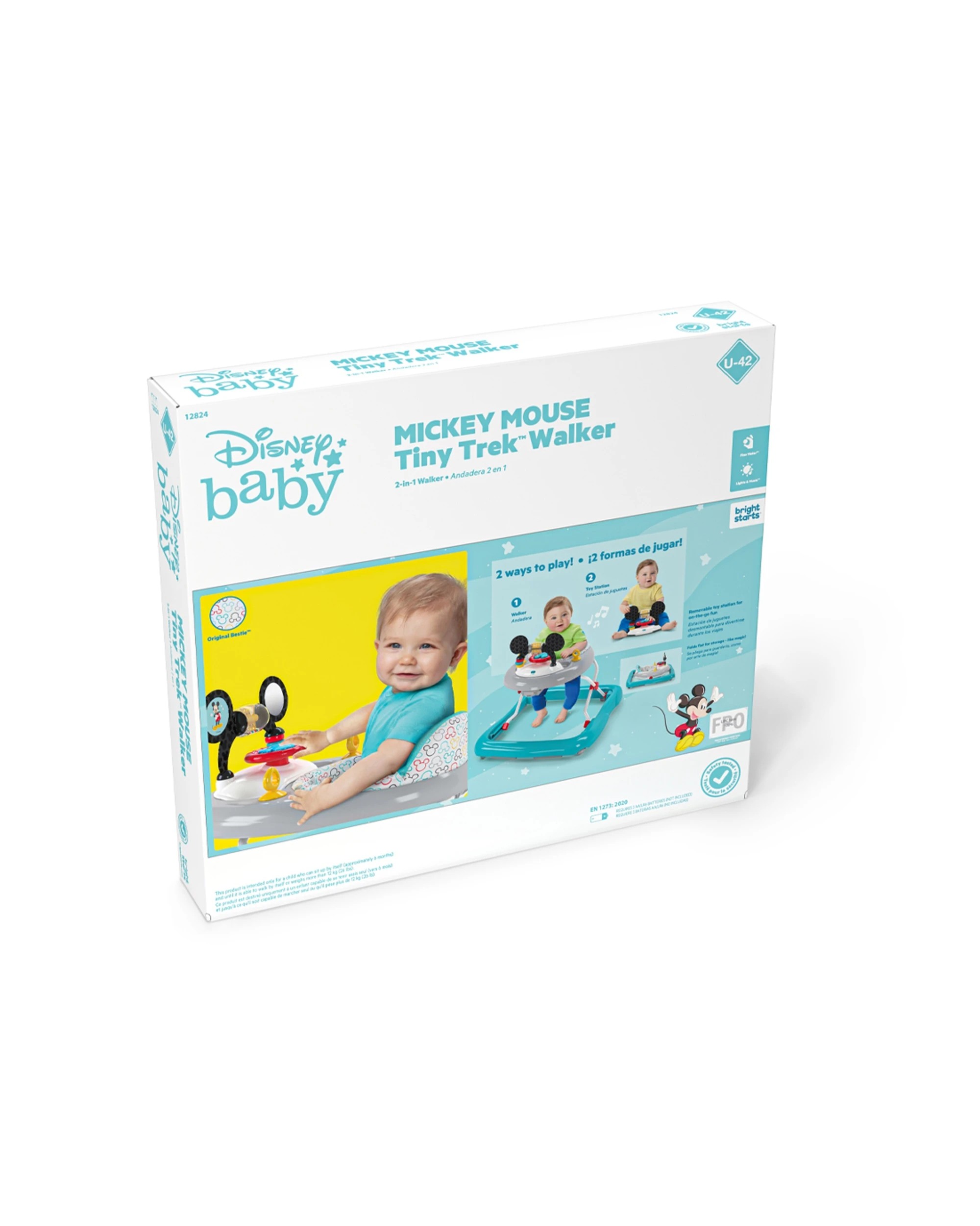 3 Bright Starts Disney Mickey Mouse Foldable Baby Walker With Music & Play Toys 6 Months+
 - Multi, 3 of 8