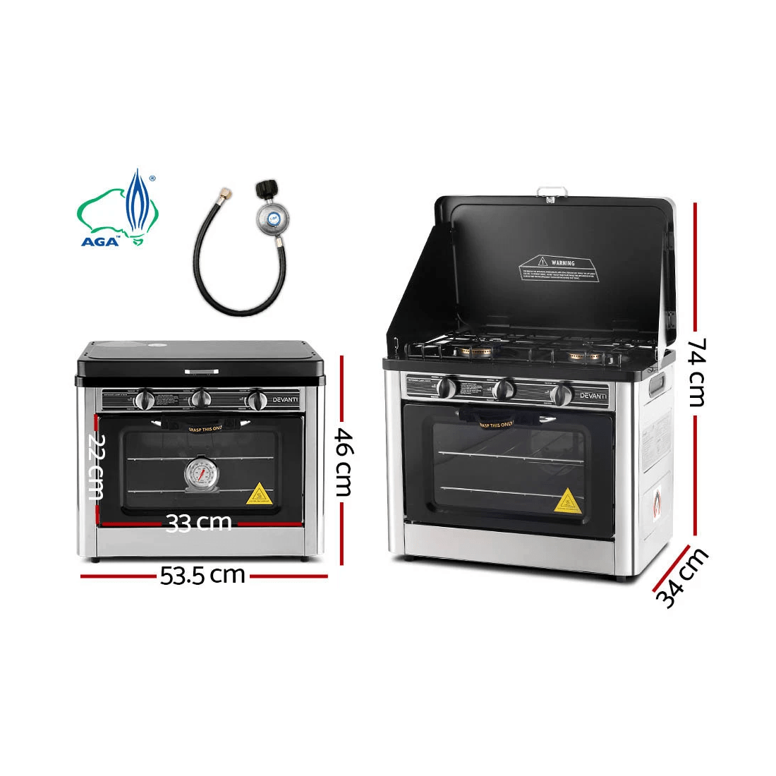 2 Devanti Portable Gas Oven LPG - Black, 2 of 2