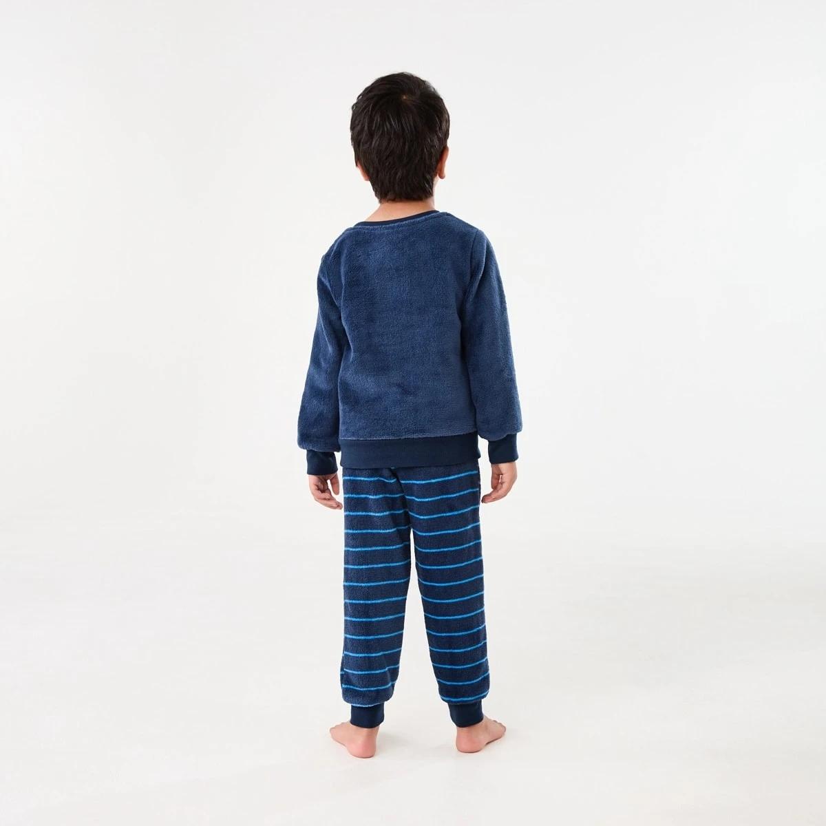 2 Fluffy Pyjama Set Nvy Bear, 2 of 8