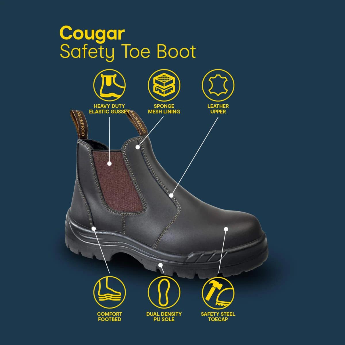 6 Slip On Work Boots CLARET BROWN, 6 of 6