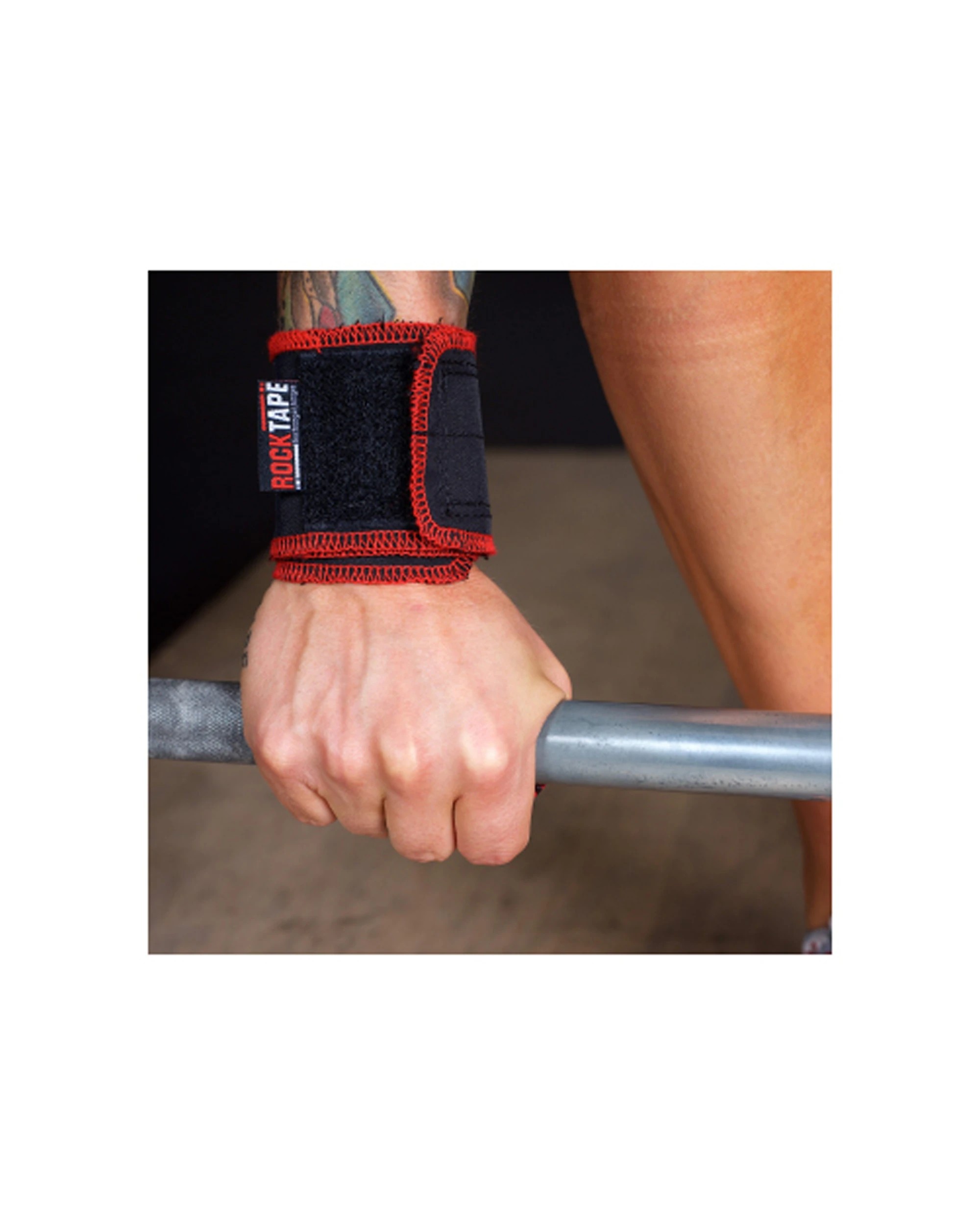 4 Rocktape RockWrist Wrist Support One Size Pair Hook And Loop Breathable - Black, 4 of 5