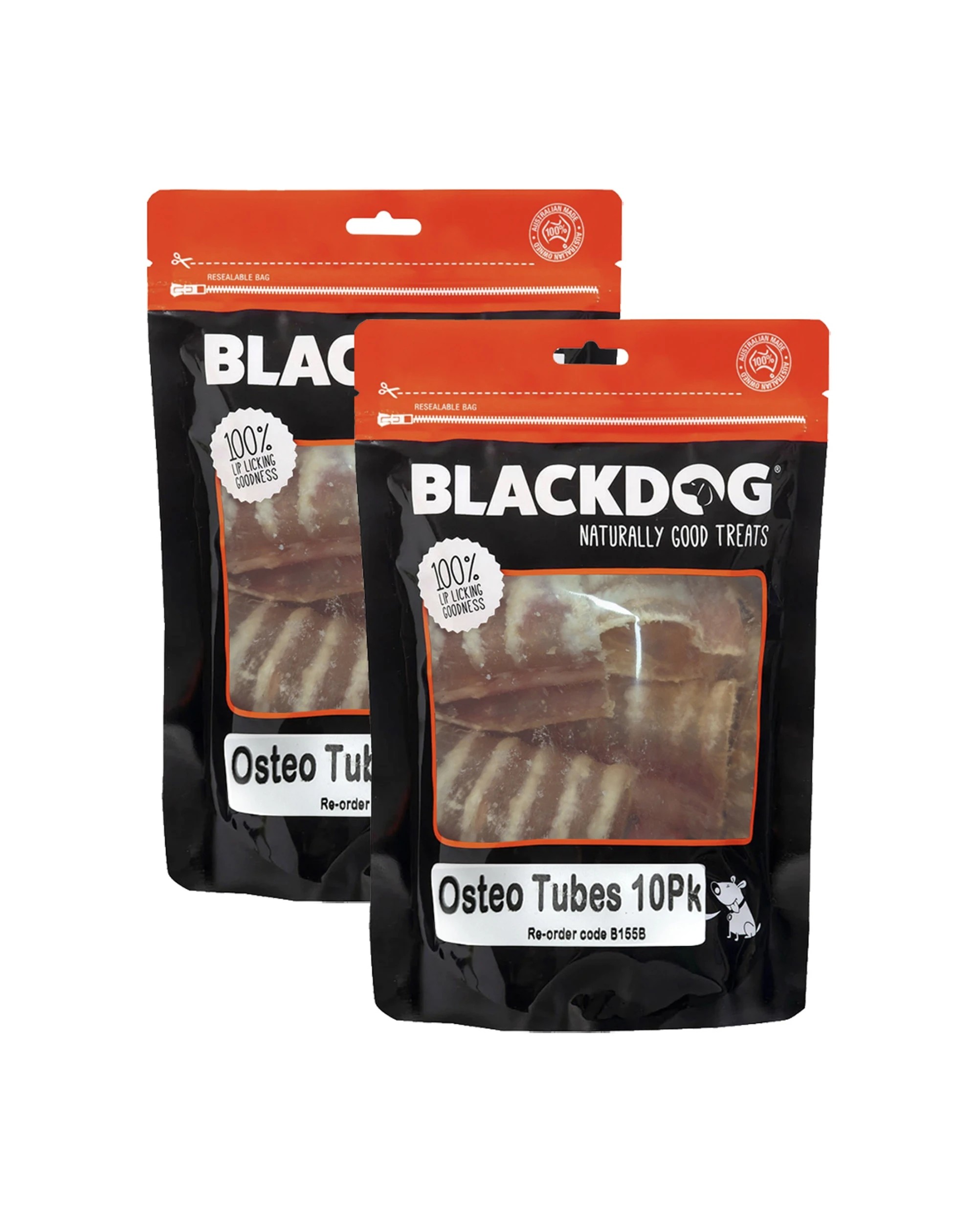 1 Blackdog Osteo Tubes Dog Chew 2 Pack 10 Pieces Natural Beef Dental Treats - Brown, 1 of 1