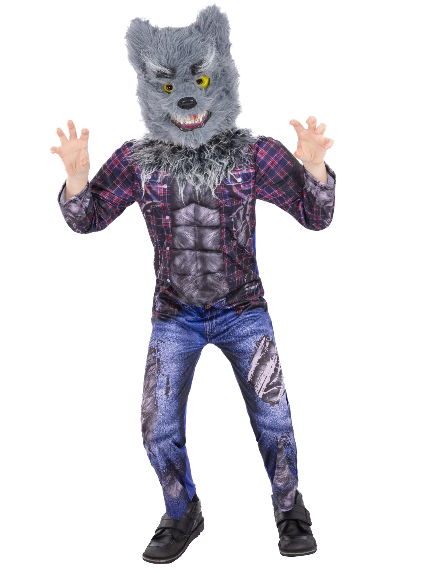 1 2 Piece Werewolf Costume with Mask - Ages 6 -8, 1 of 6