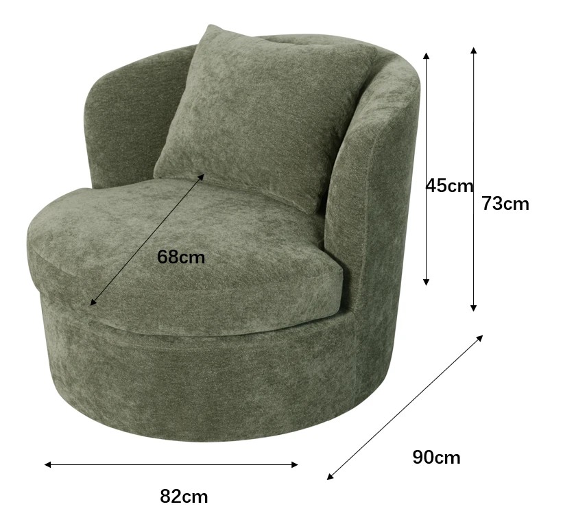9 Chenille Swivel Chair - Green, 9 of 9