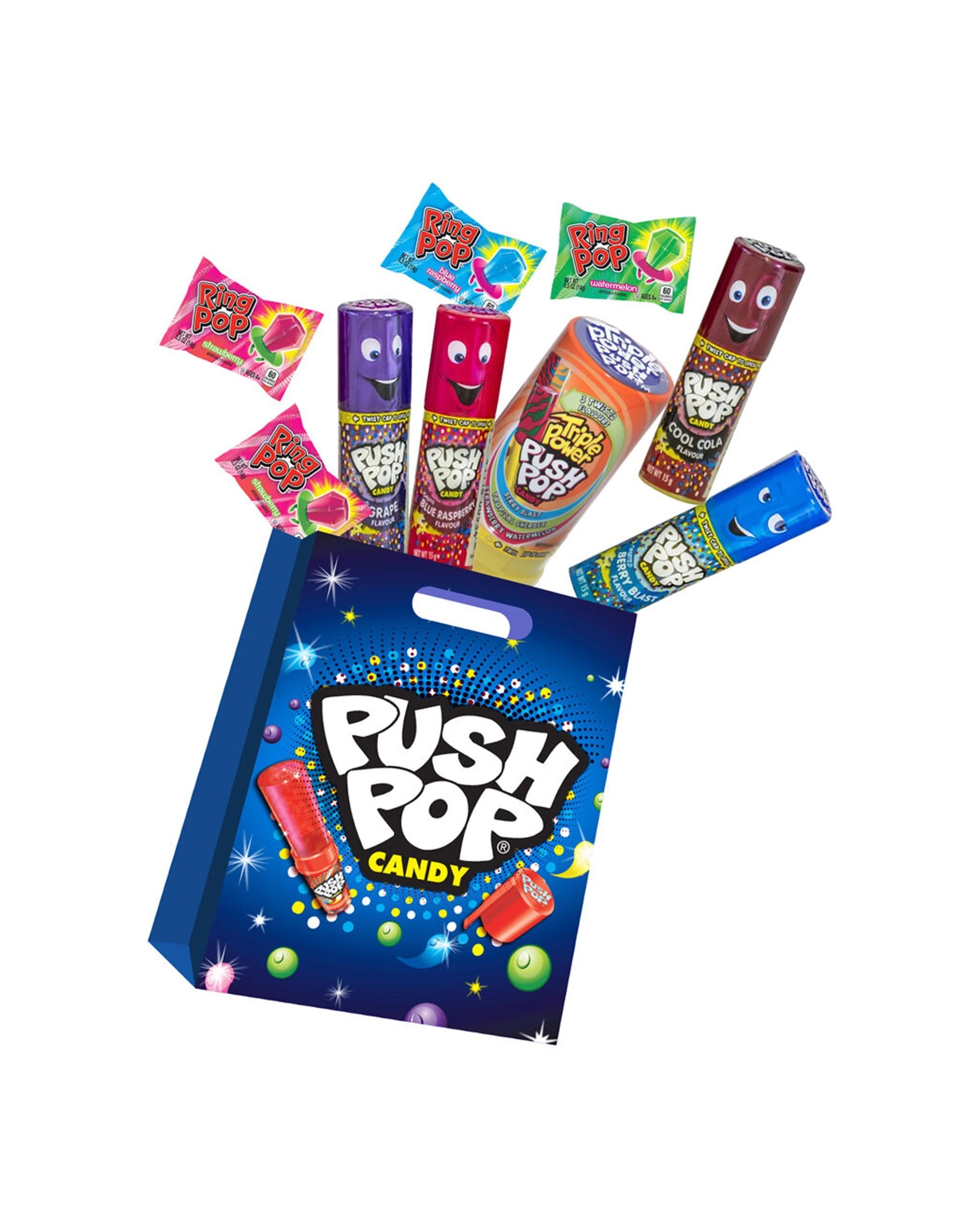 1 Push Pop Showbag Kids Children Lollipops Fruity Candy Sweet Treat - Multi, 1 of 1