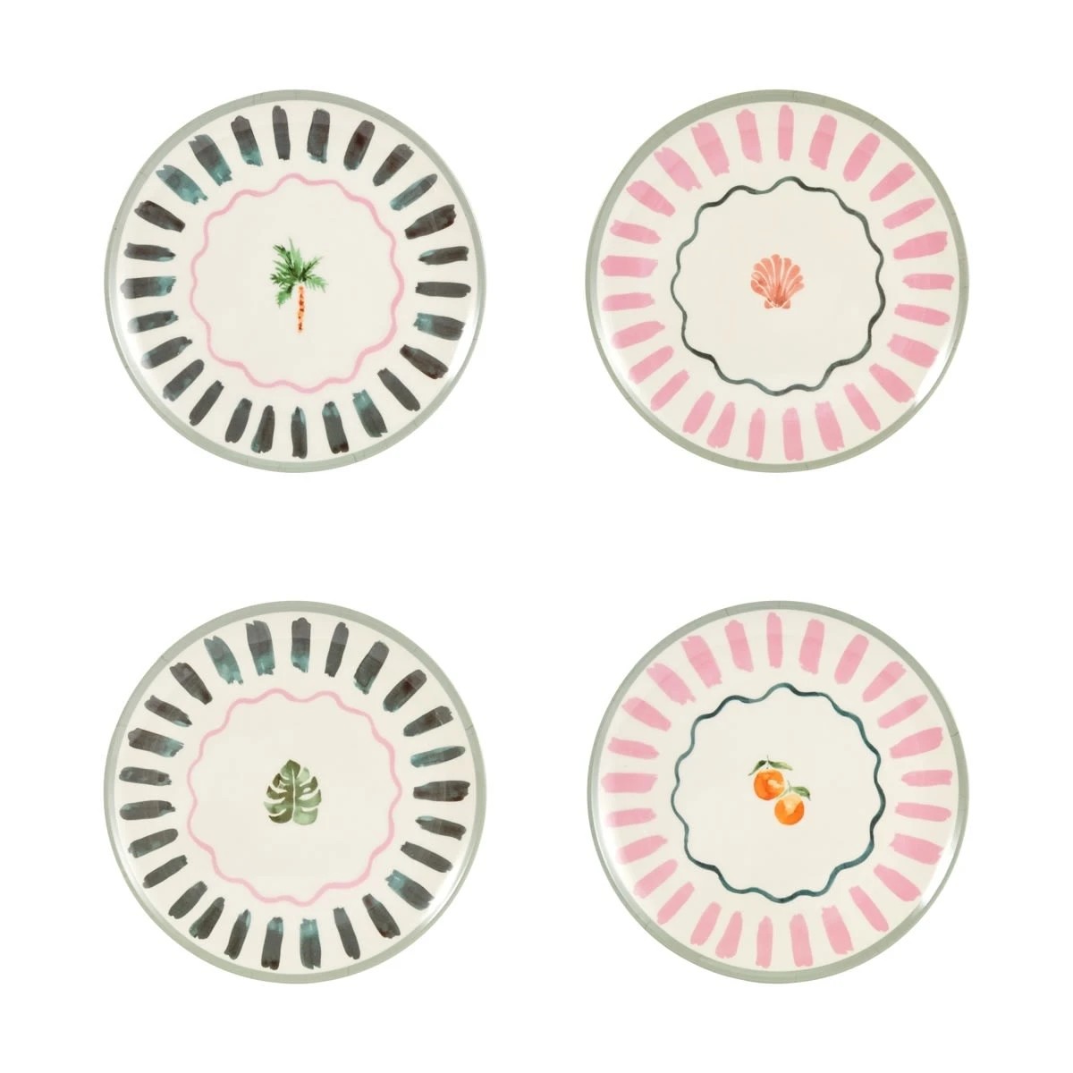 1 4 Pack Tropical Dinner Plates, 1 of 8