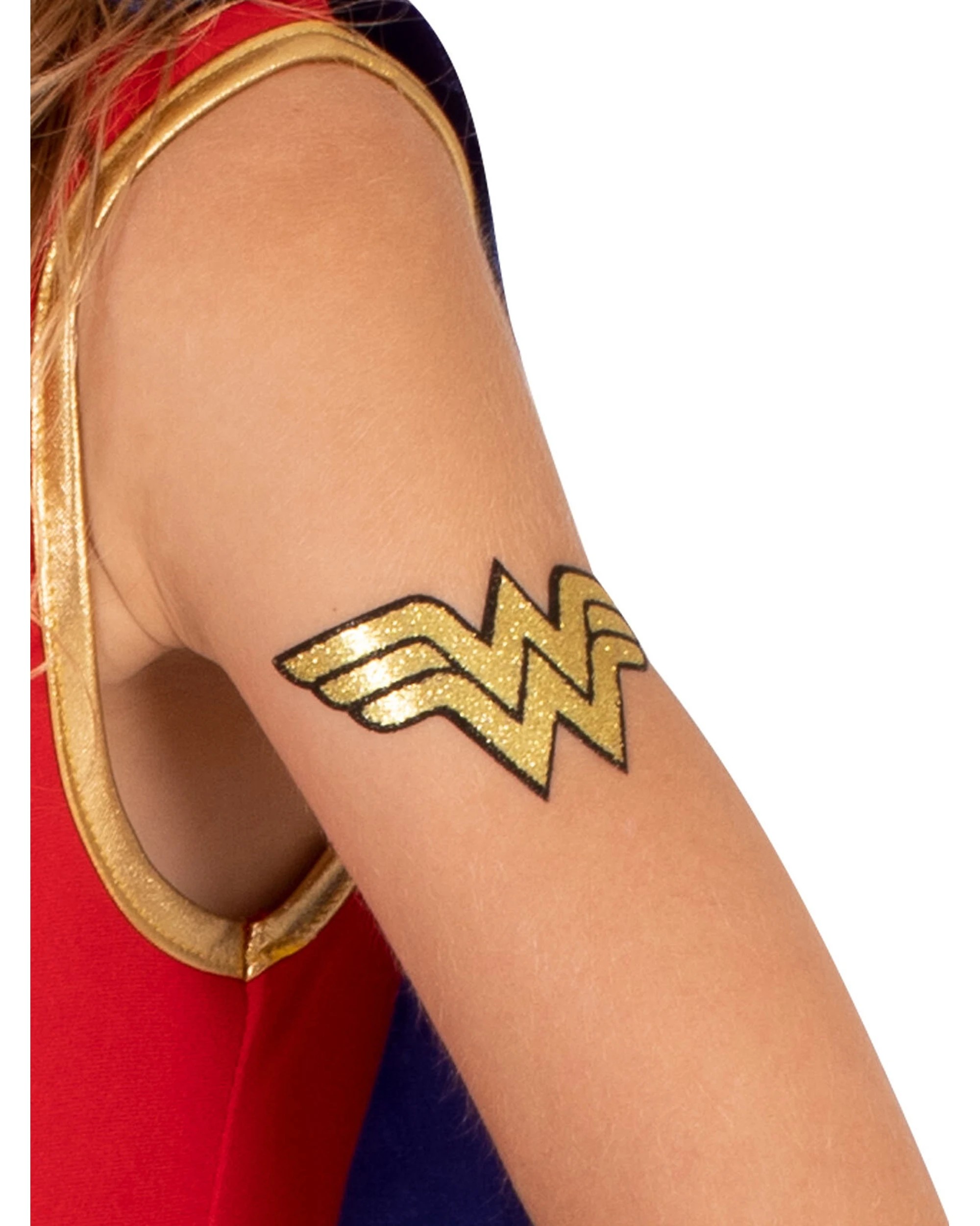 2 DC Comics Wonder Woman Temporary Glitter Sticker Tattoo Costume Party Accessory - Multi, 2 of 3