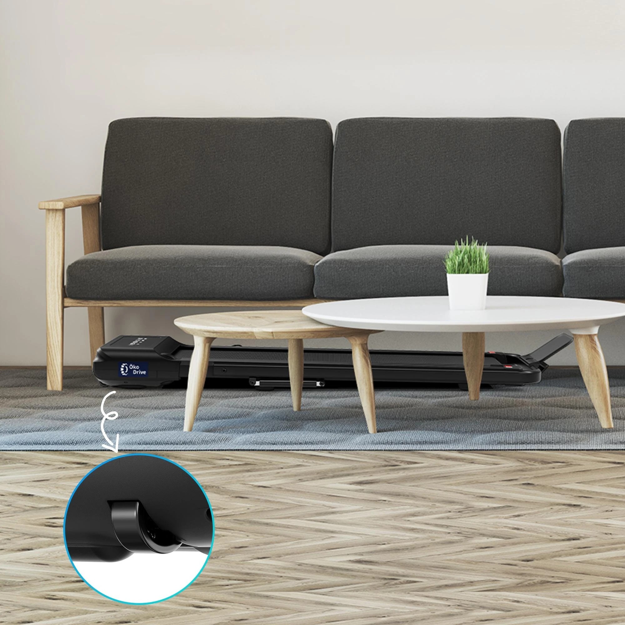 7 Black Lord Treadmill 2 IN 1 Electric Walking Pad 400mm Hydraulic Foldable - Black, 7 of 9