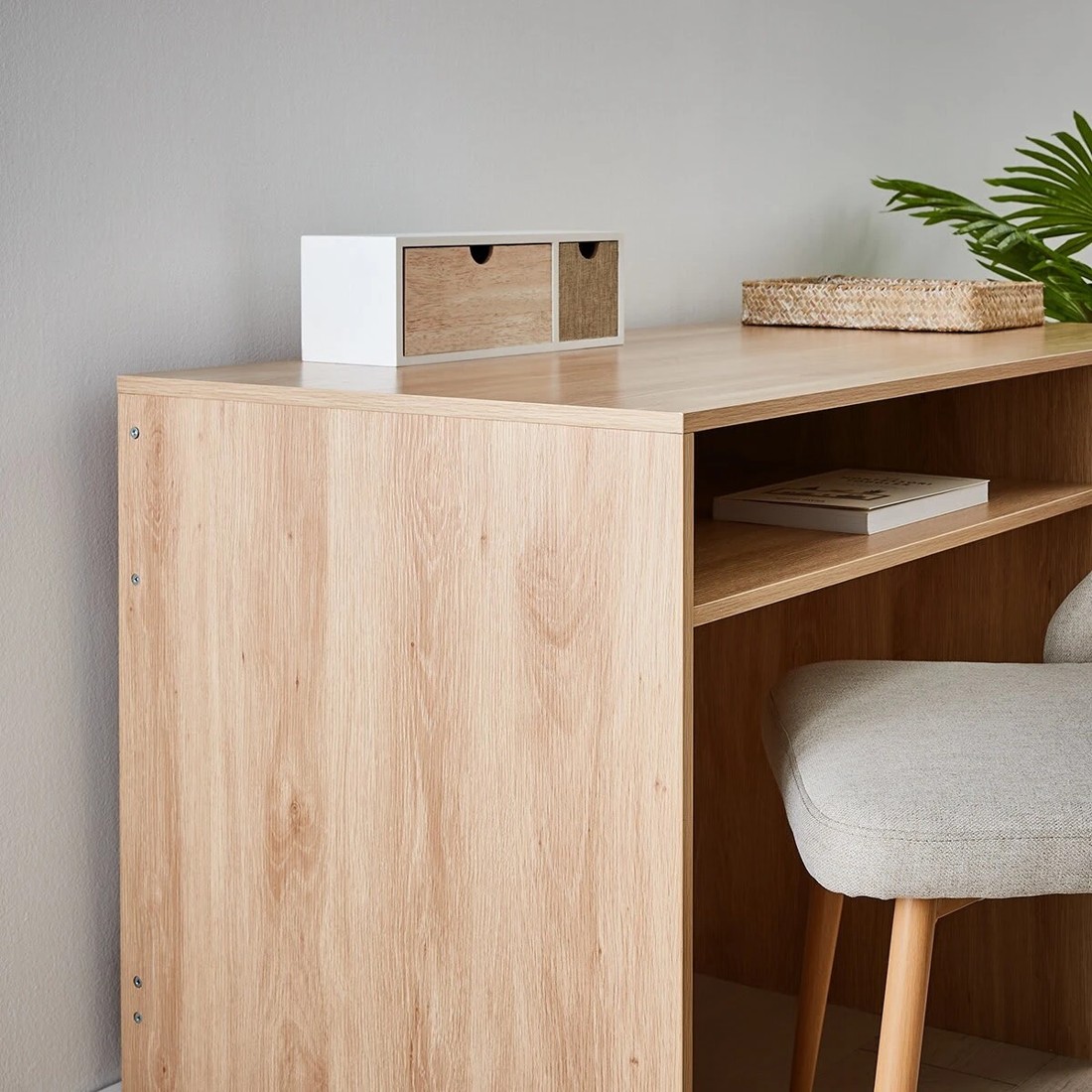 4 Desk with Storage - Oak, 4 of 9