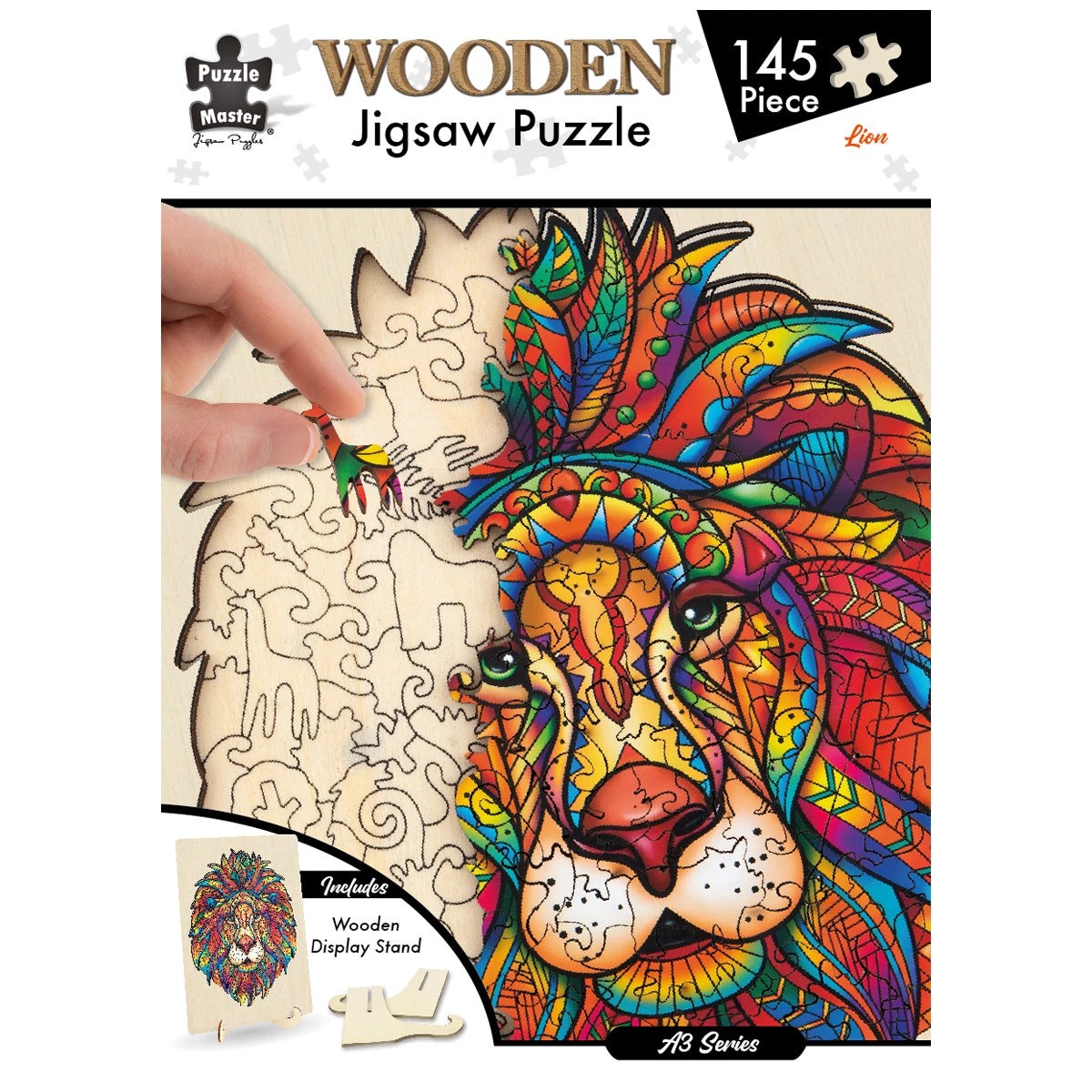 4 Puzzle Master 145 Piece Wooden Jigsaw Puzzle Lion a3 Series, 4 of 4