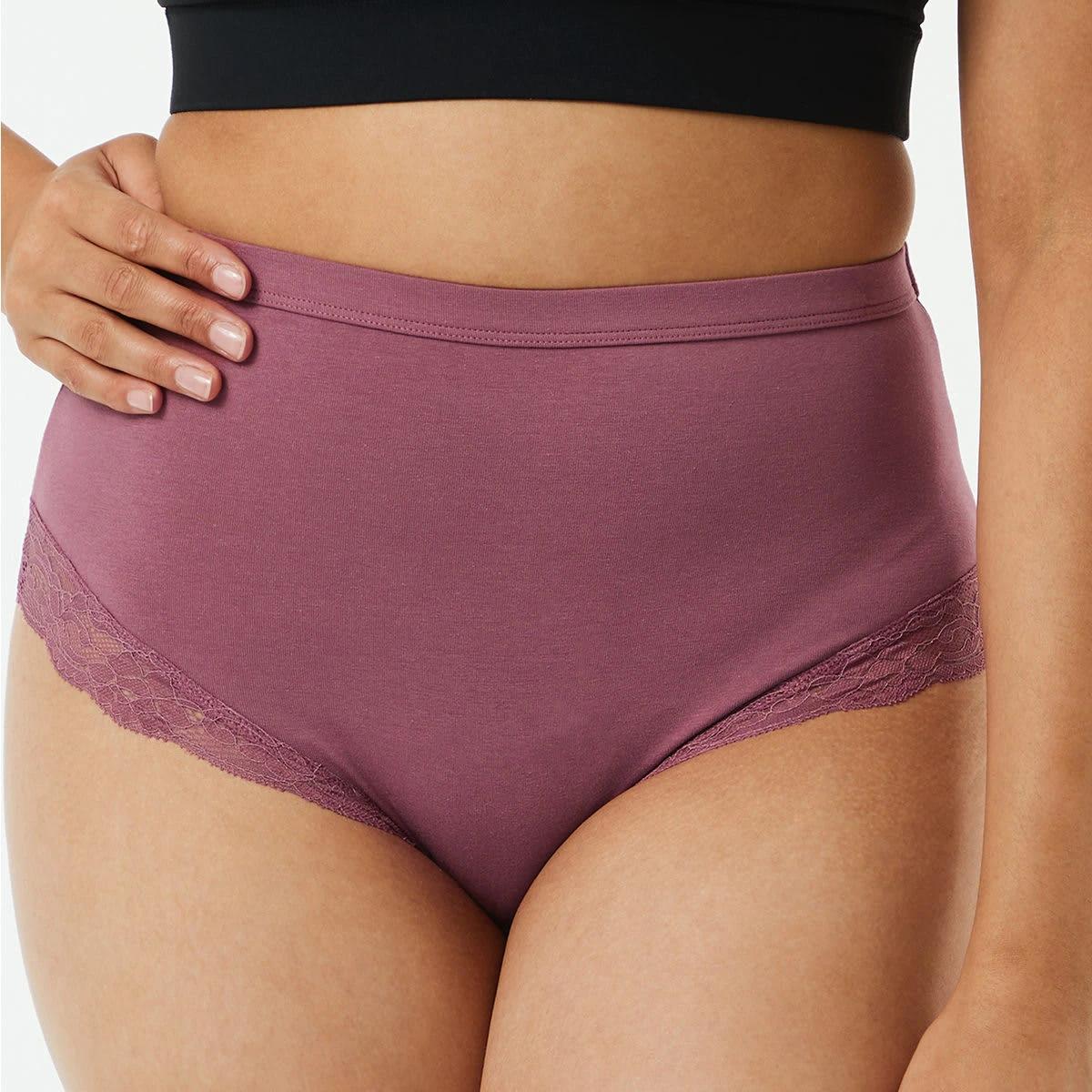 3 3 Pack Cotton Stretch Lace Trim Full Briefs Tp Bp Dn, 3 of 9