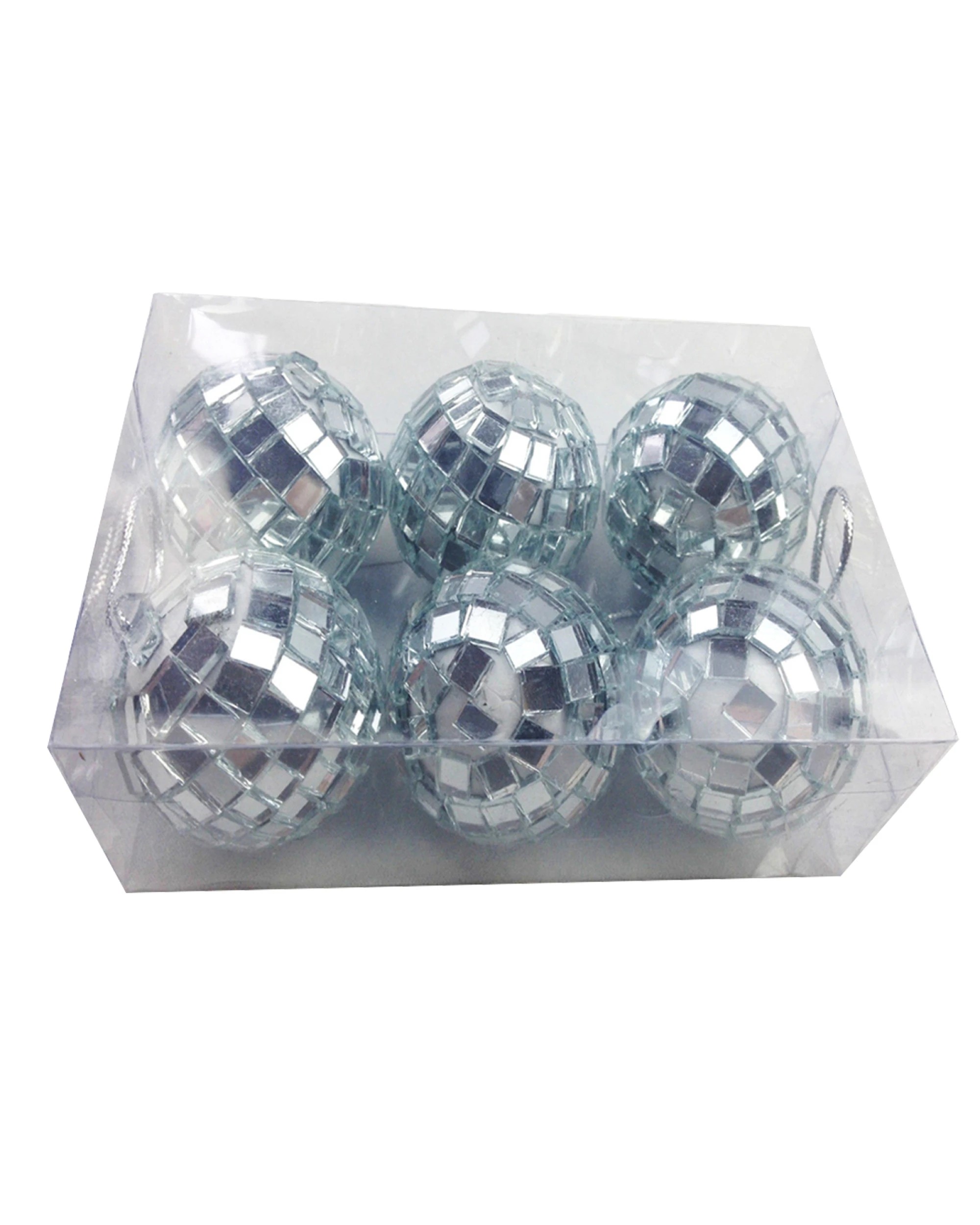 3 BR Costumes Hanging Mini Disco Balls - Shiny Silver Mirror - 4cm Pack of 6, 3 of 3