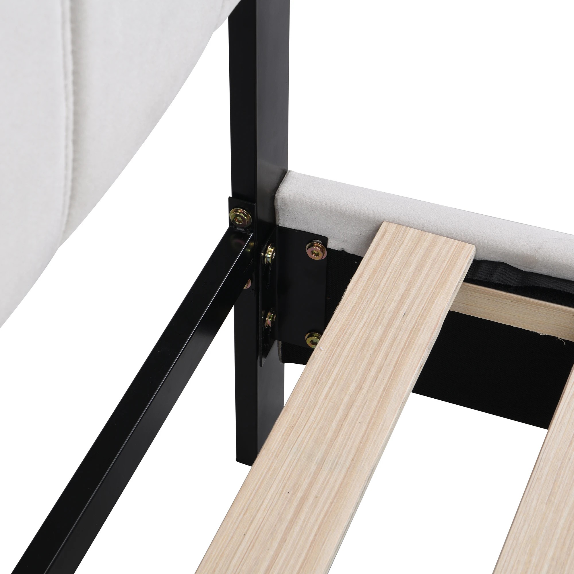 7 IHOMDEC BEF04 Double Shell-Style Bed Base - Beige - Beige, 7 of 10