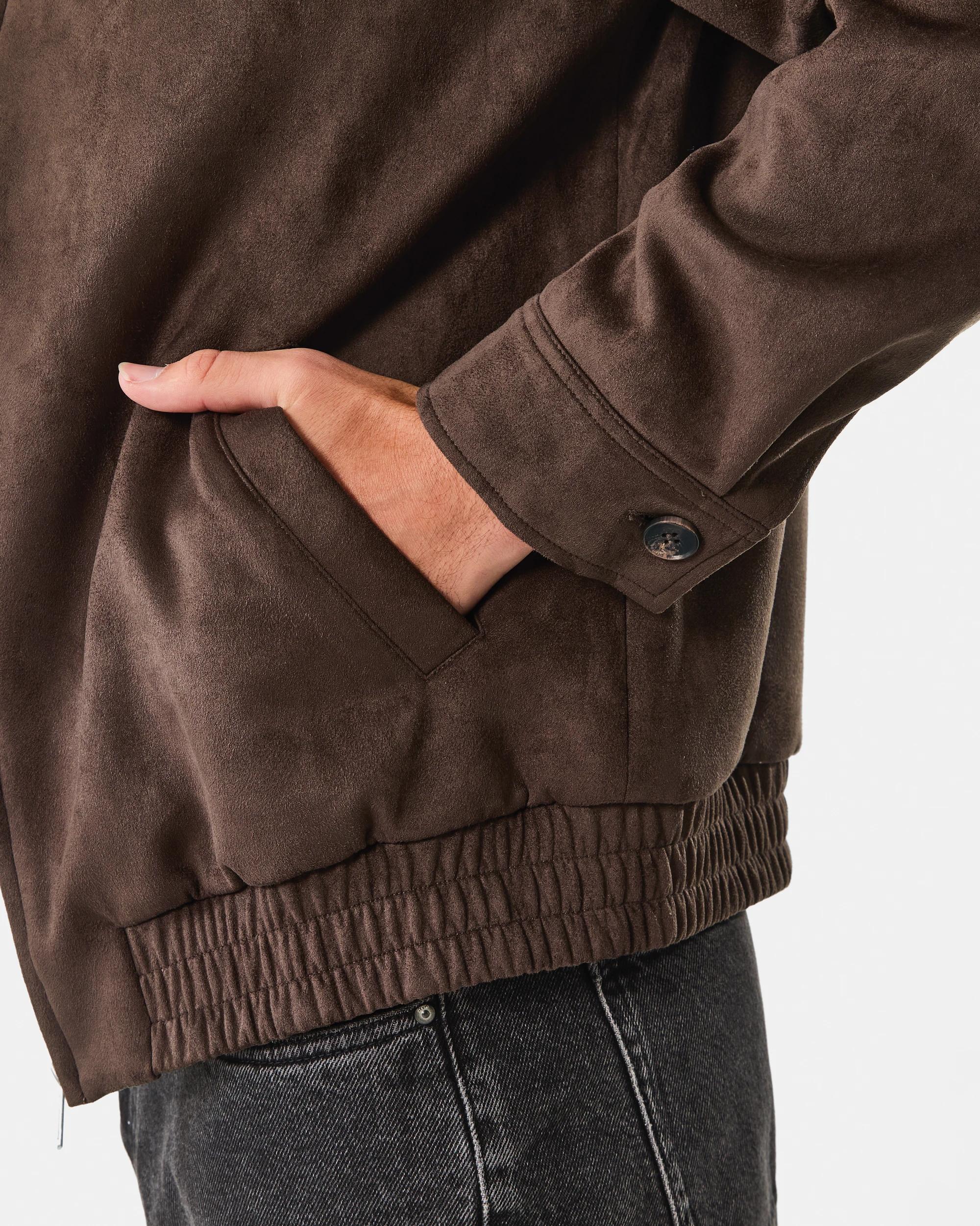 6 Suedette Bomber Jacket Brn Mulch, 6 of 9