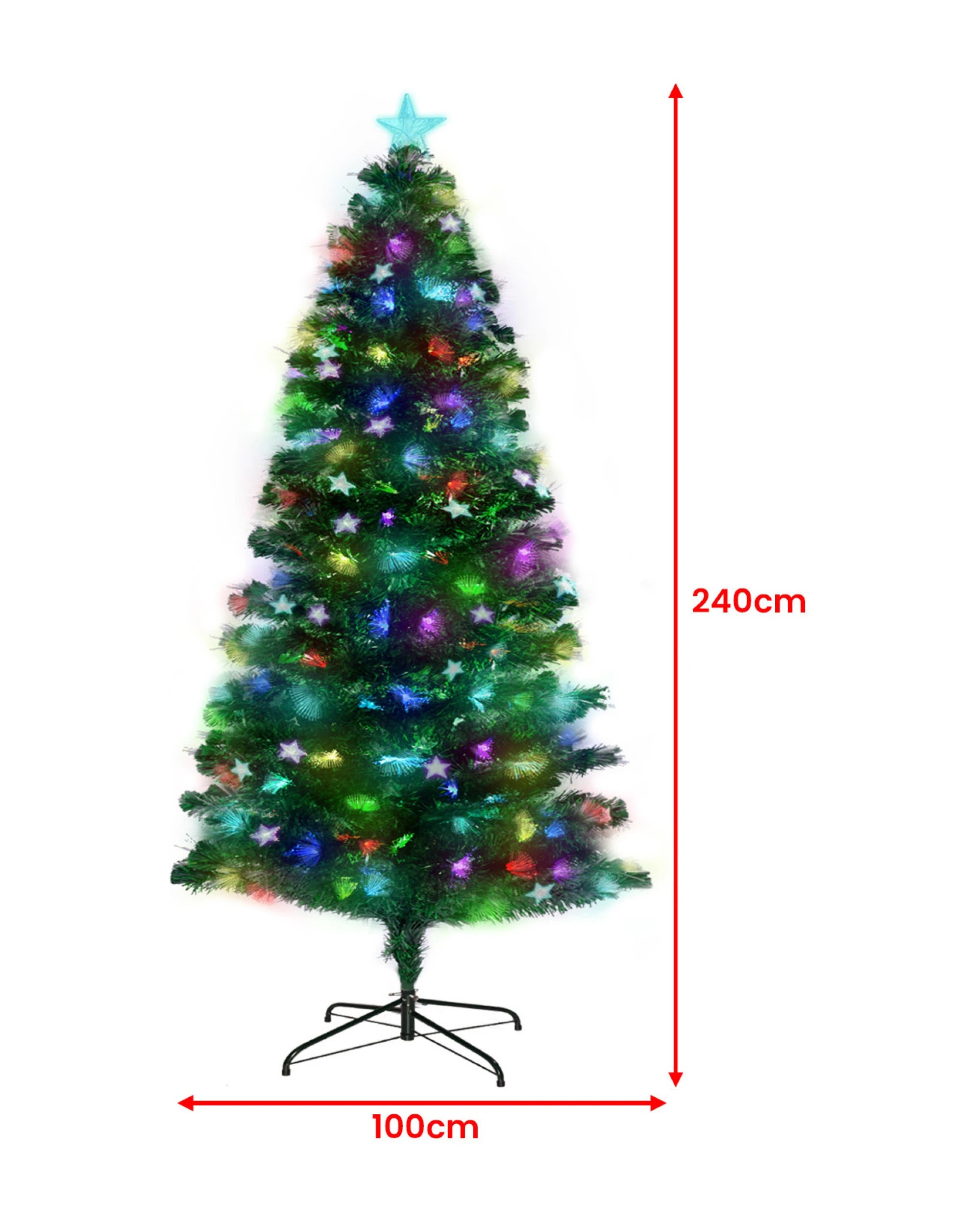 5 Christabelle 2.4m Enchanted Pre Lit Fibre Optic Christmas Tree Stars, 5 of 10