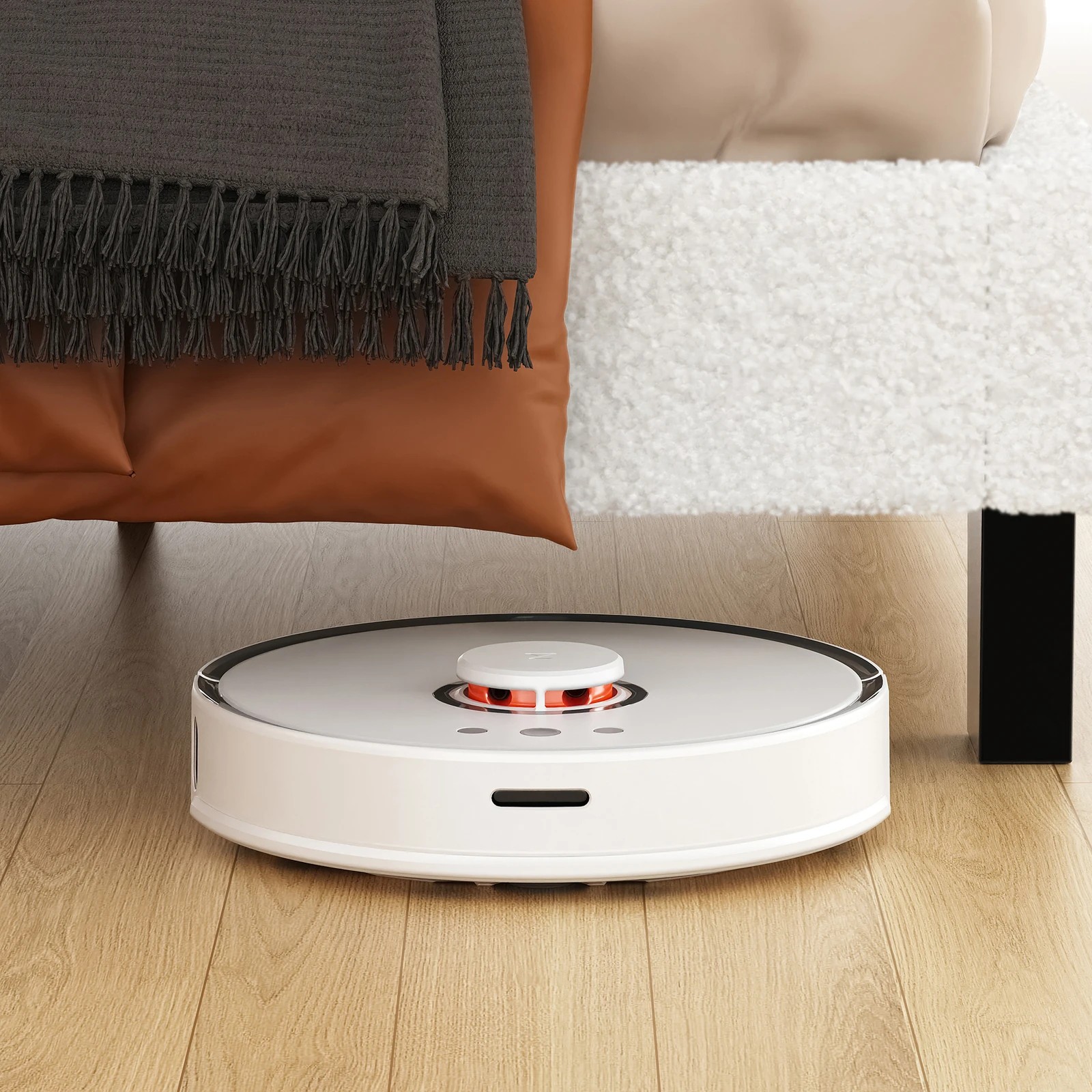 6 Alfordson Bed Frame Double Size Upholstered Platform Boucle Harlene - White, 6 of 10