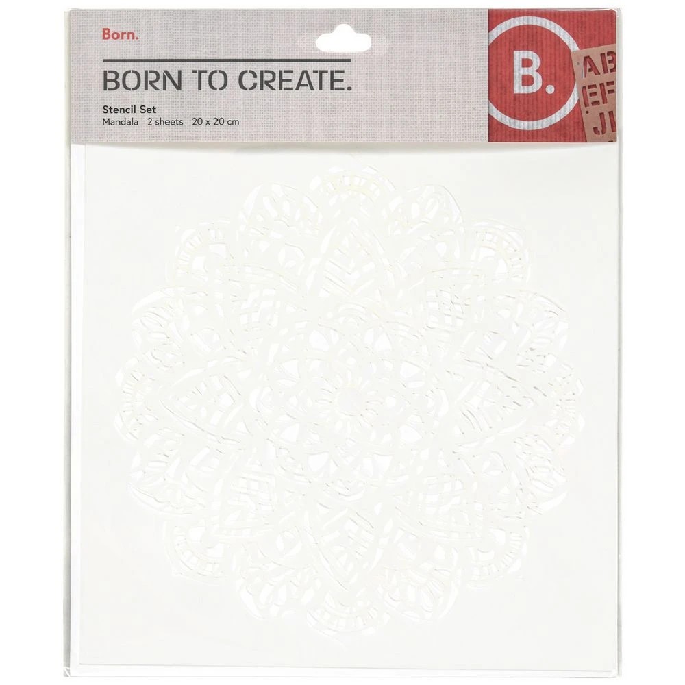 1 Born Plastic Stencils Mandala 2 Pack, 1 of 2