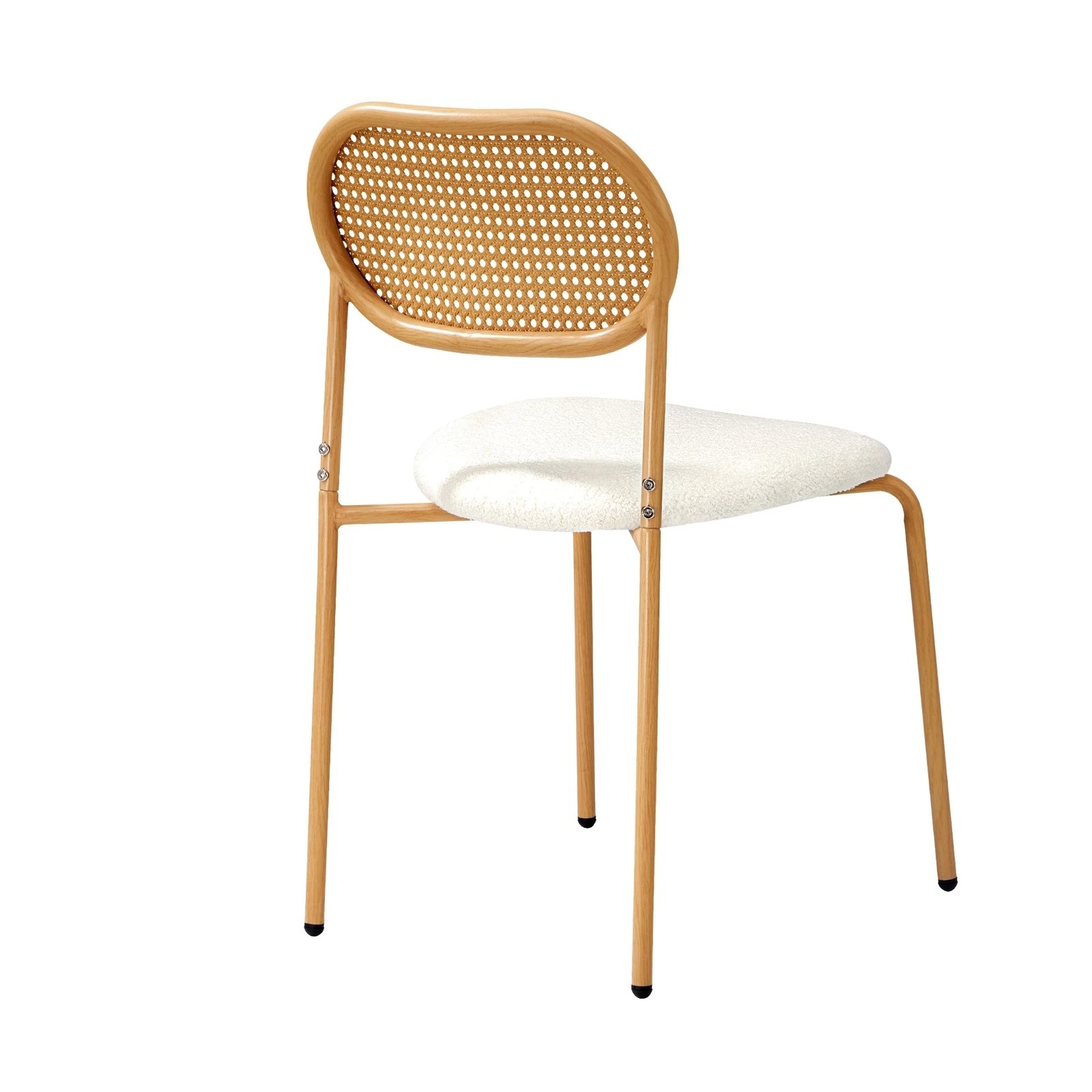 5 Oikiture 4PCS Dining Chair Accent Chairs Rattan Furniture Sherpa - White, 5 of 9