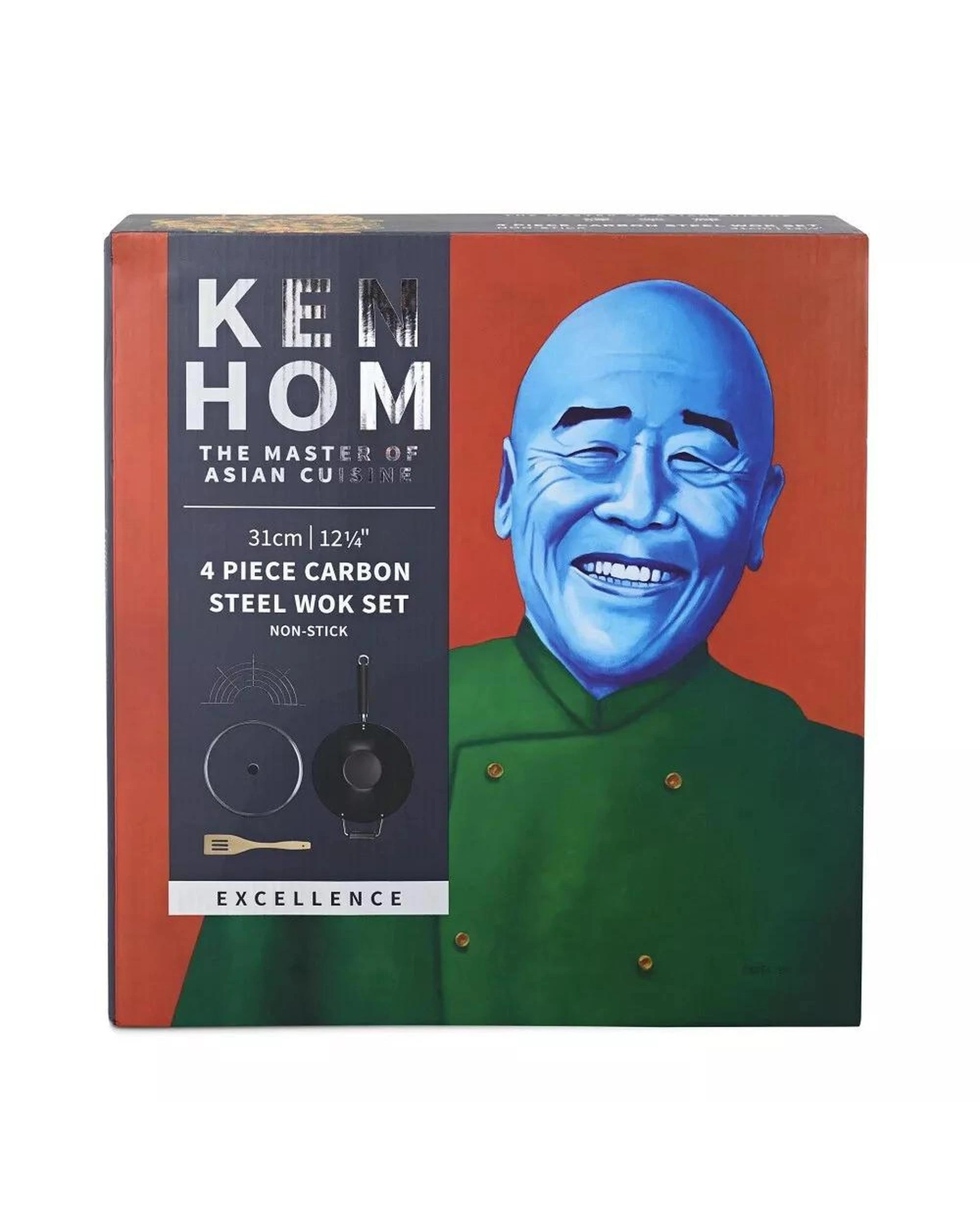 2 Ken Hom 31cm NonStick Carbon Steel 4 Piece Wok Set, 2 of 3