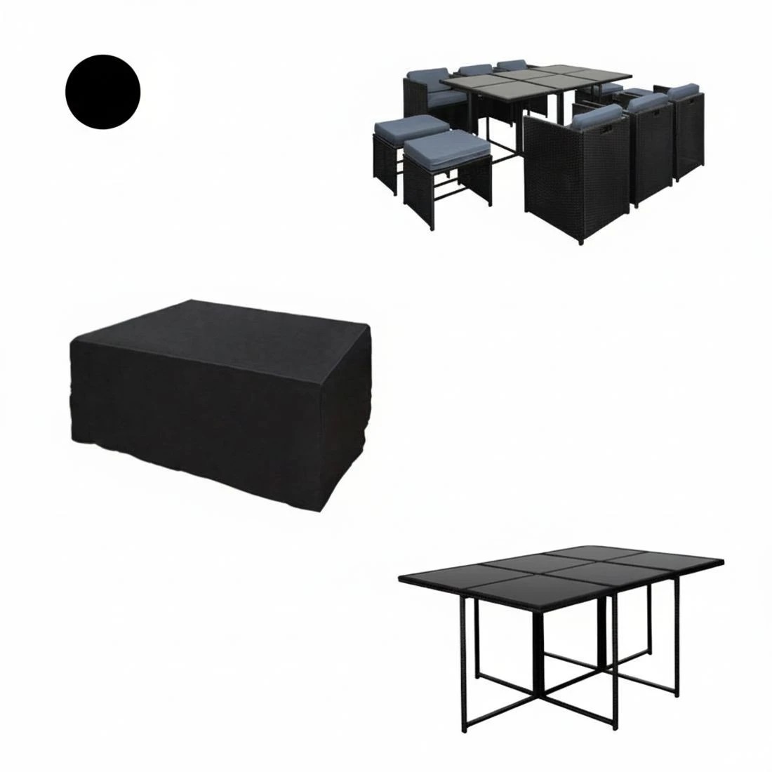 4 Gardeon Outdoor Dining Set 11-piece Wicker Table And Chairs Patio Furniture Weather Resistant Outdoor Bistro Set - Black, 4 of 5