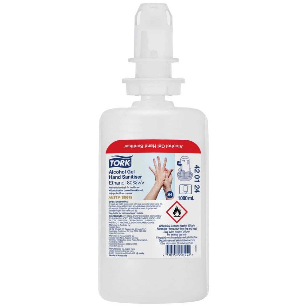 1 Tork Alcohol Gel Hand Sanitiser S4 Cartridge Refill 1L, 1 of 1