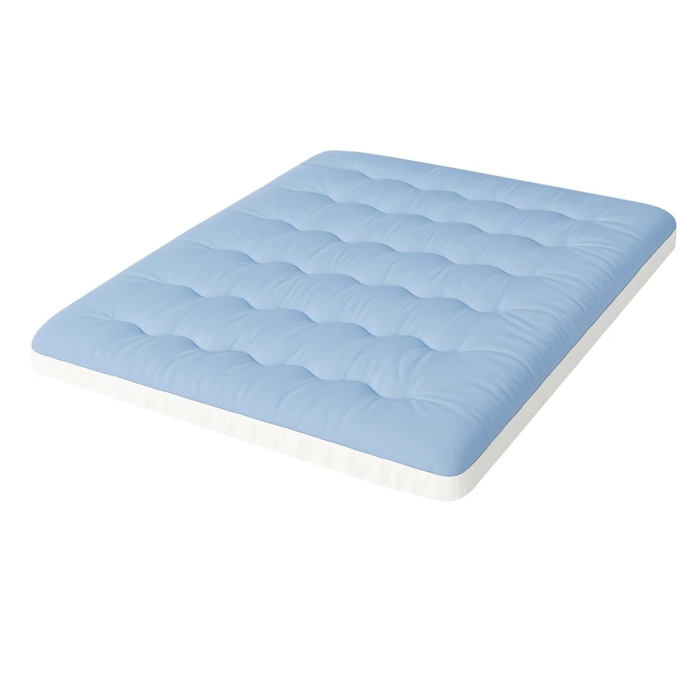 1 Giselle 5cm Mattress Topper Pillowtop toppers Double-Sided King Single - Blue, 1 of 9