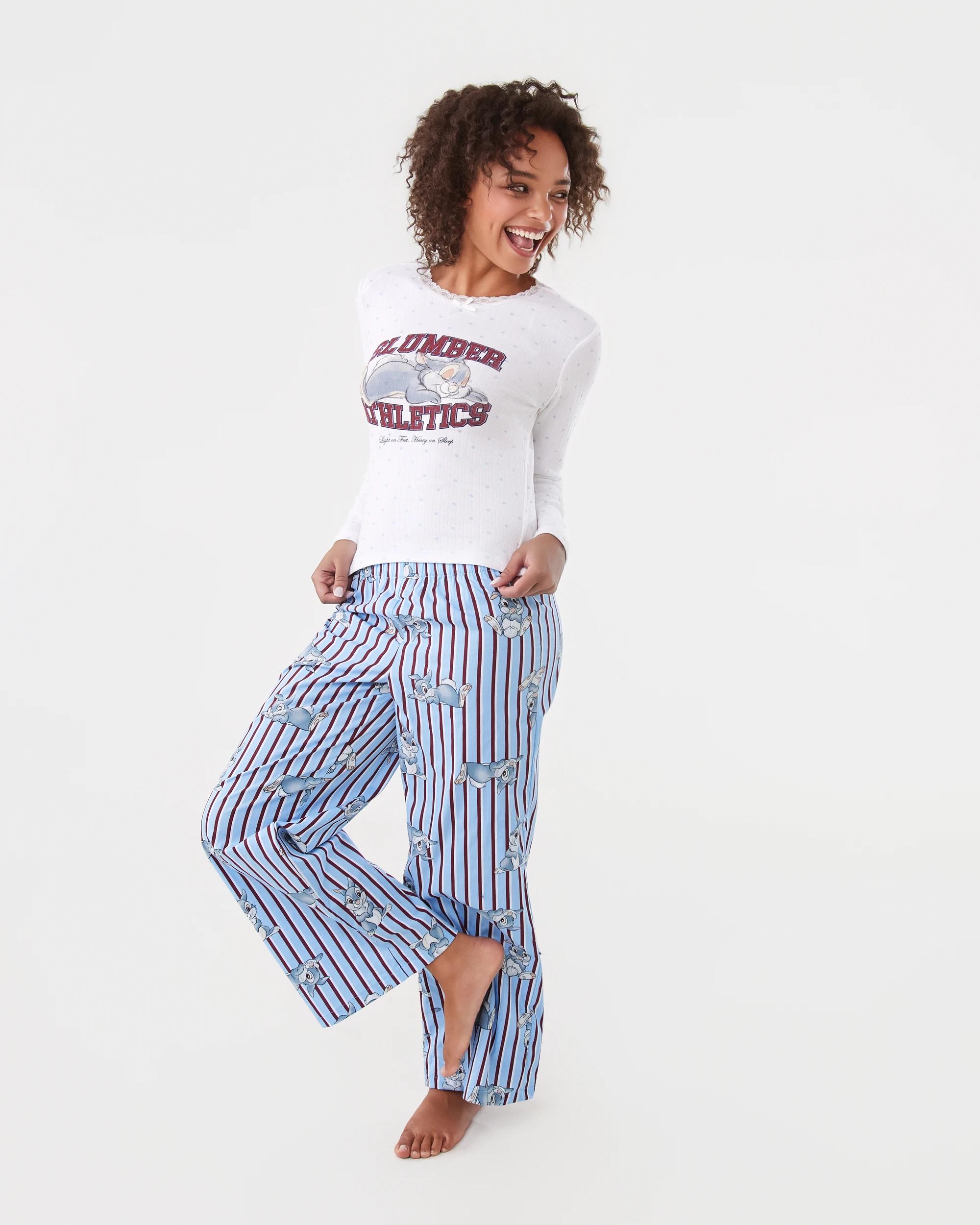 2 Thumper License Pointelle Knit Top and Woven Pants Pyjama Set Thumper, 2 of 8