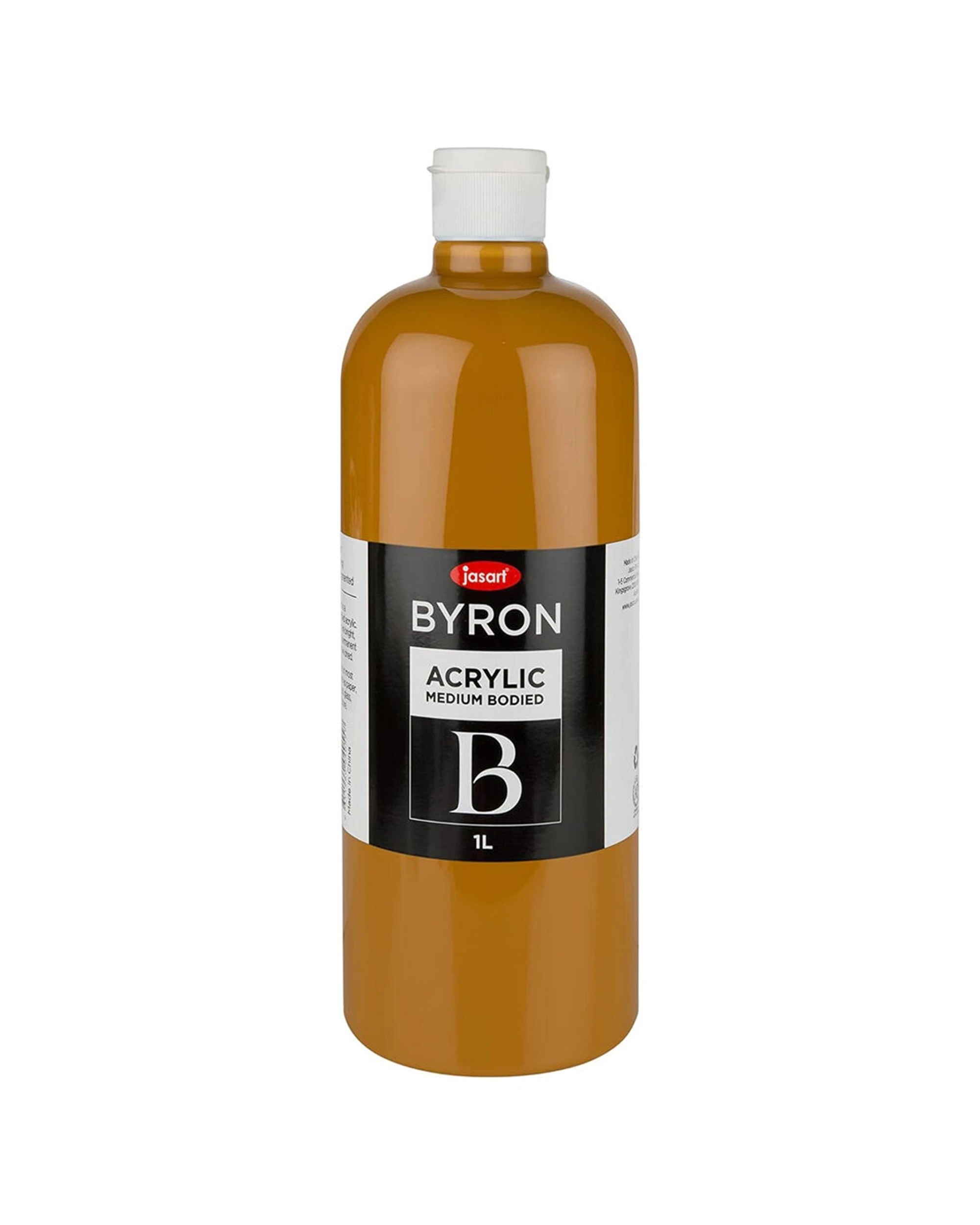 1 Jasart Byron Acrylic Paint Bottle Medium-Bodied 1L Raw Sienna - Brown, 1 of 1