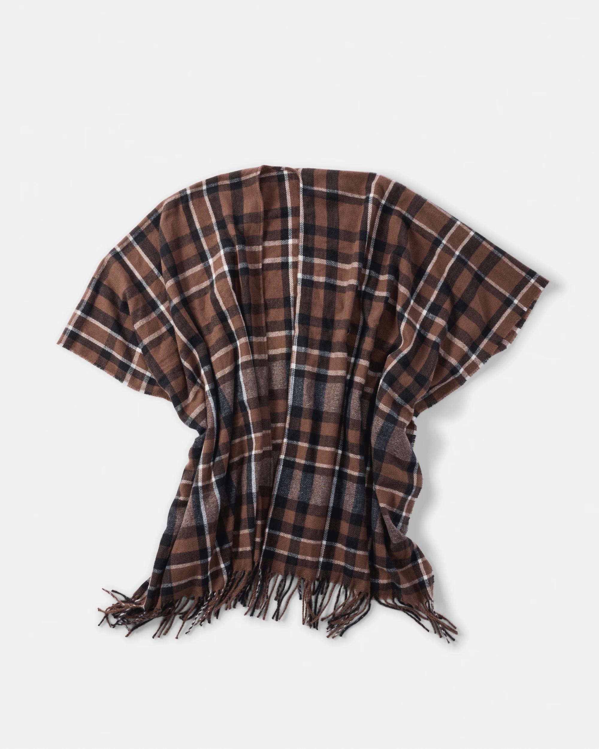 1 Wrap Scarf Choc Plaid, 1 of 4