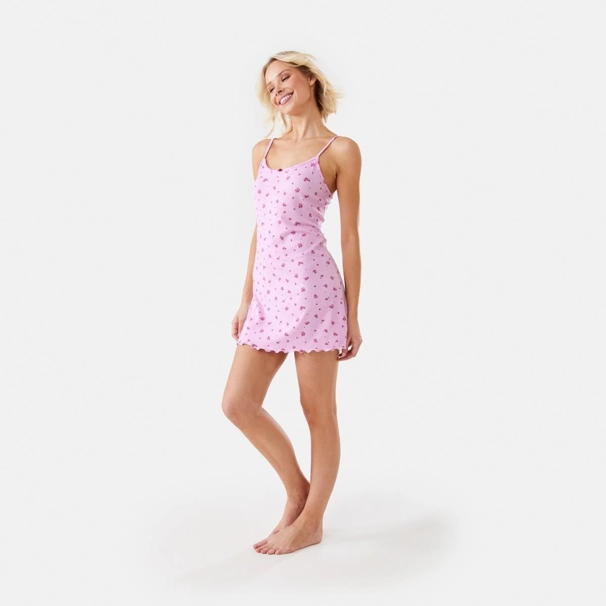 3 Sleeveless Rib Nightie PINK ROSE PINK LADY, 3 of 8