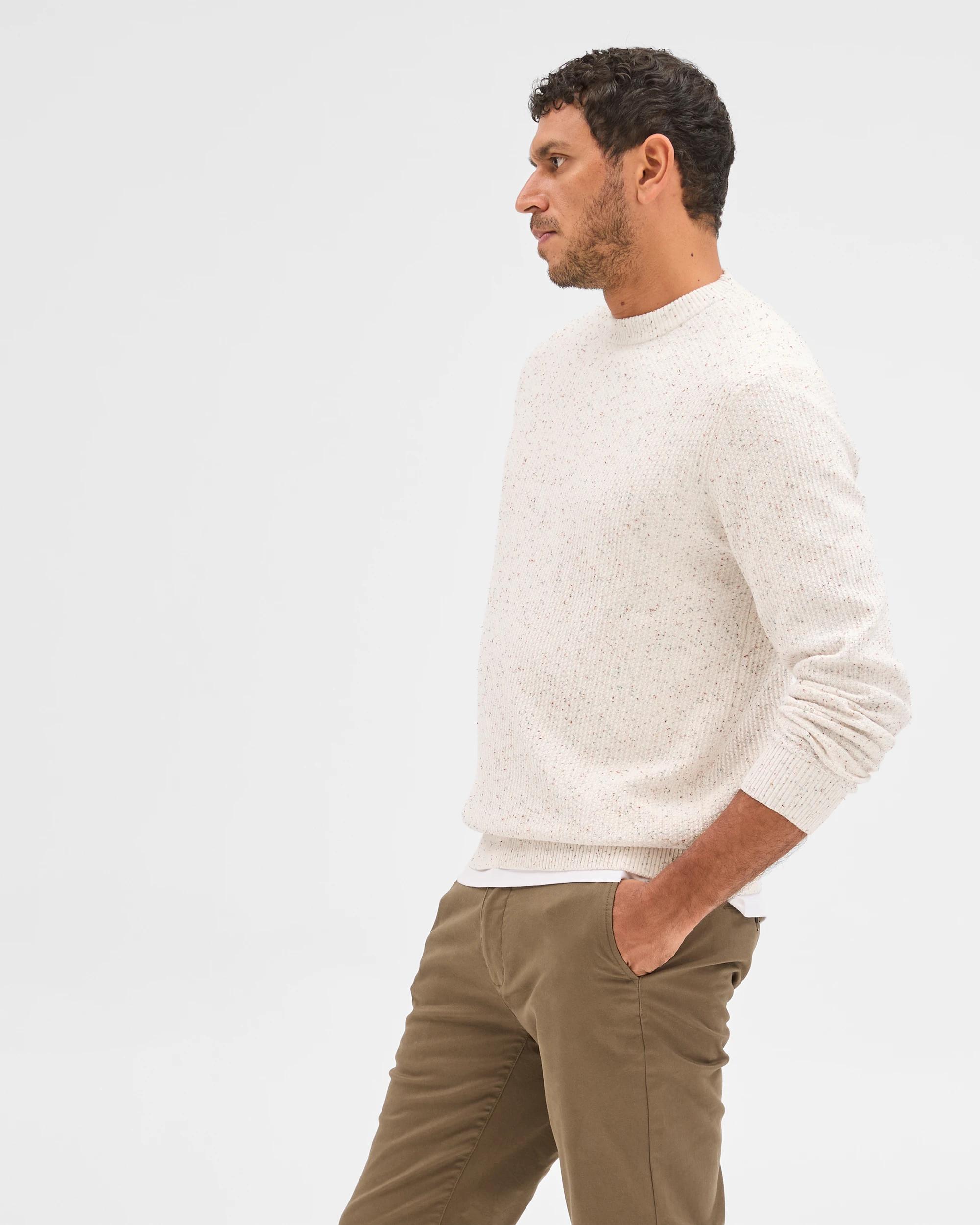 4 Target Man Australian Cotton Lightweight Tuck Knit Jumper OAT, 4 of 7