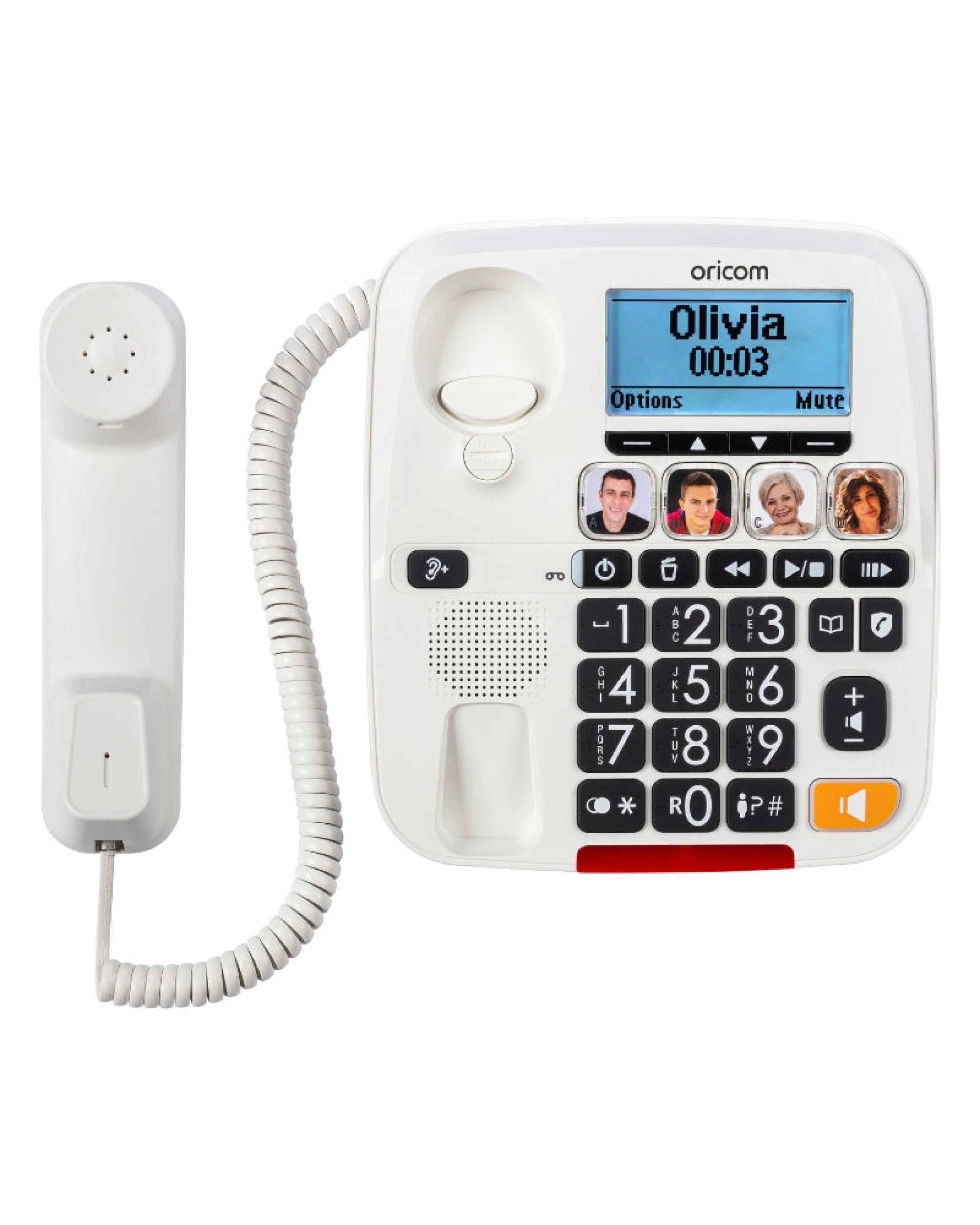 6 Oricom Care920-2 Amplified Big Button Home Phone Combo - White, 6 of 9
