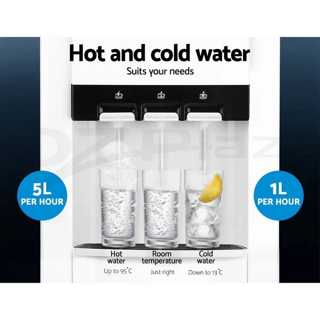 10 Devanti Countertop Benchtop Water Cooler Dispenser 22L 7-Stage Filter Filtration Hot Cold Triple Tap Purifier - multi, 10 of 10