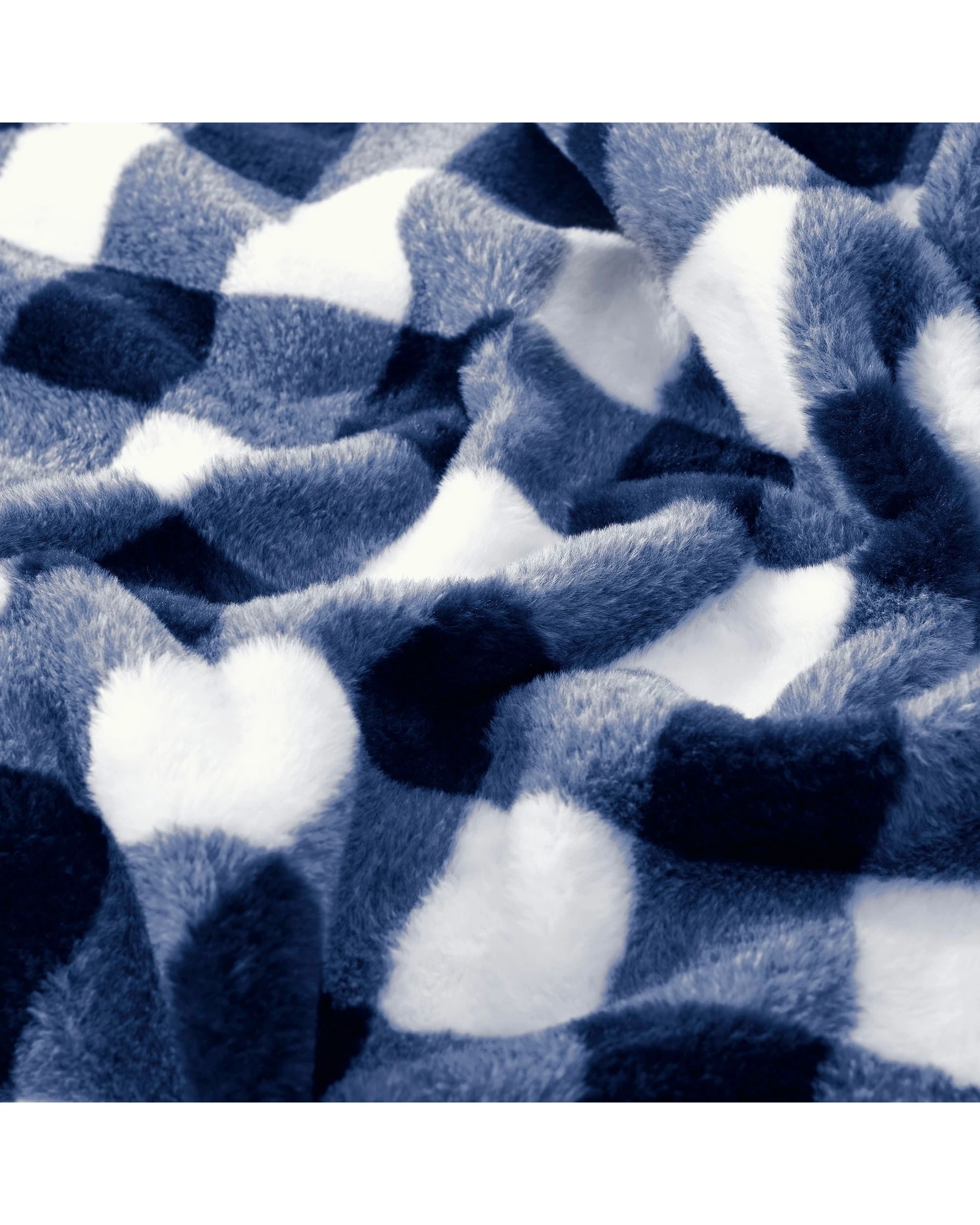 3 Dreamaker Gingham Plush Heated Throw 130x160cm - Midnight Blue, 3 of 9