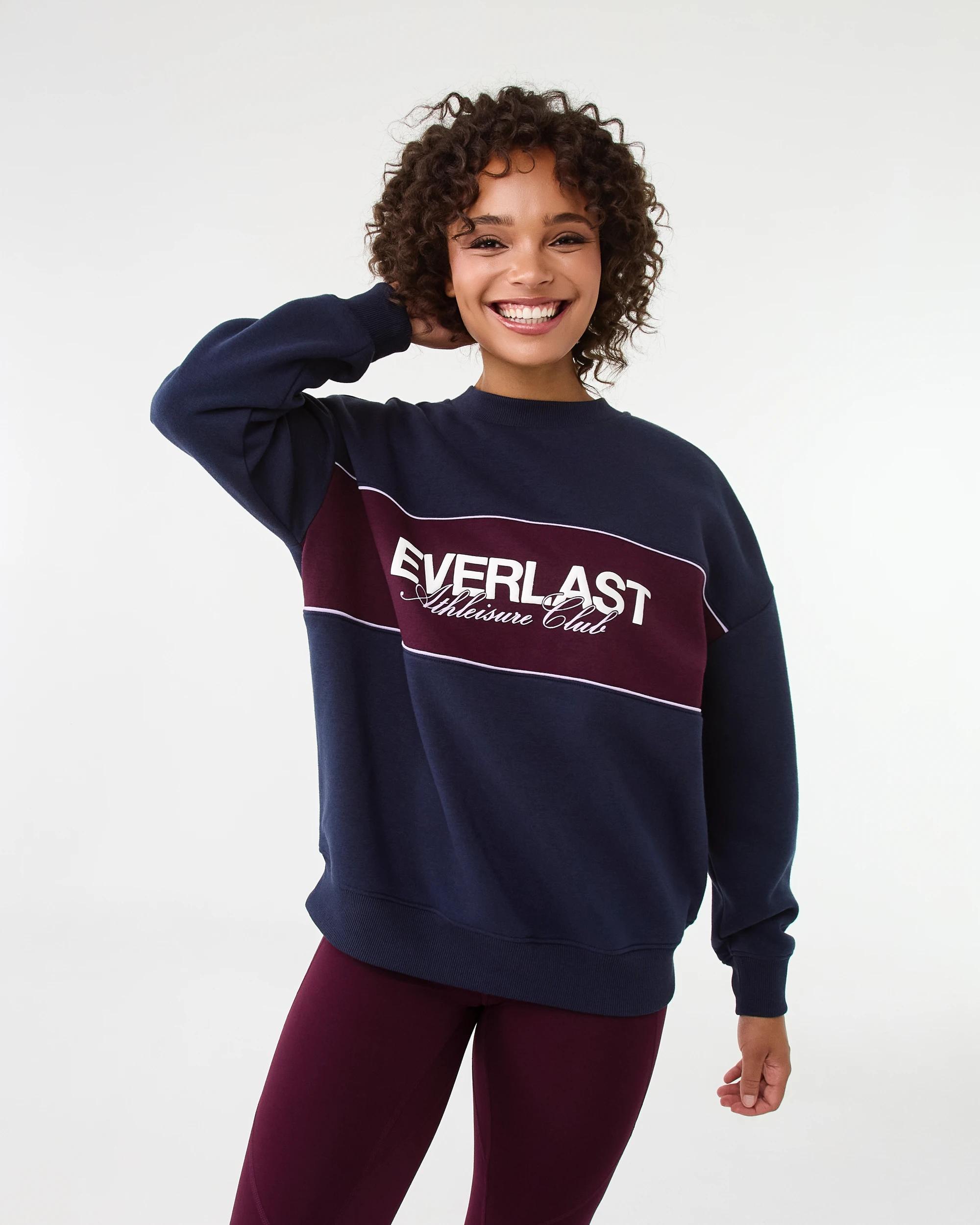 1 Everlast Womens Colourblock Sweatshirt Mood Indgo, 1 of 10