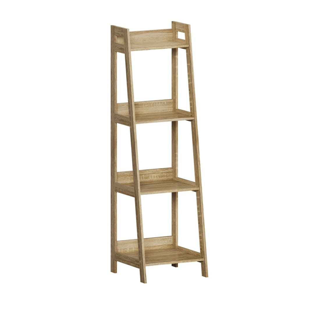 5 Oikiture Bookshelf 4 Tier Corner Ladder Shelf Home Storage Display Rack
 - Natural, 5 of 9