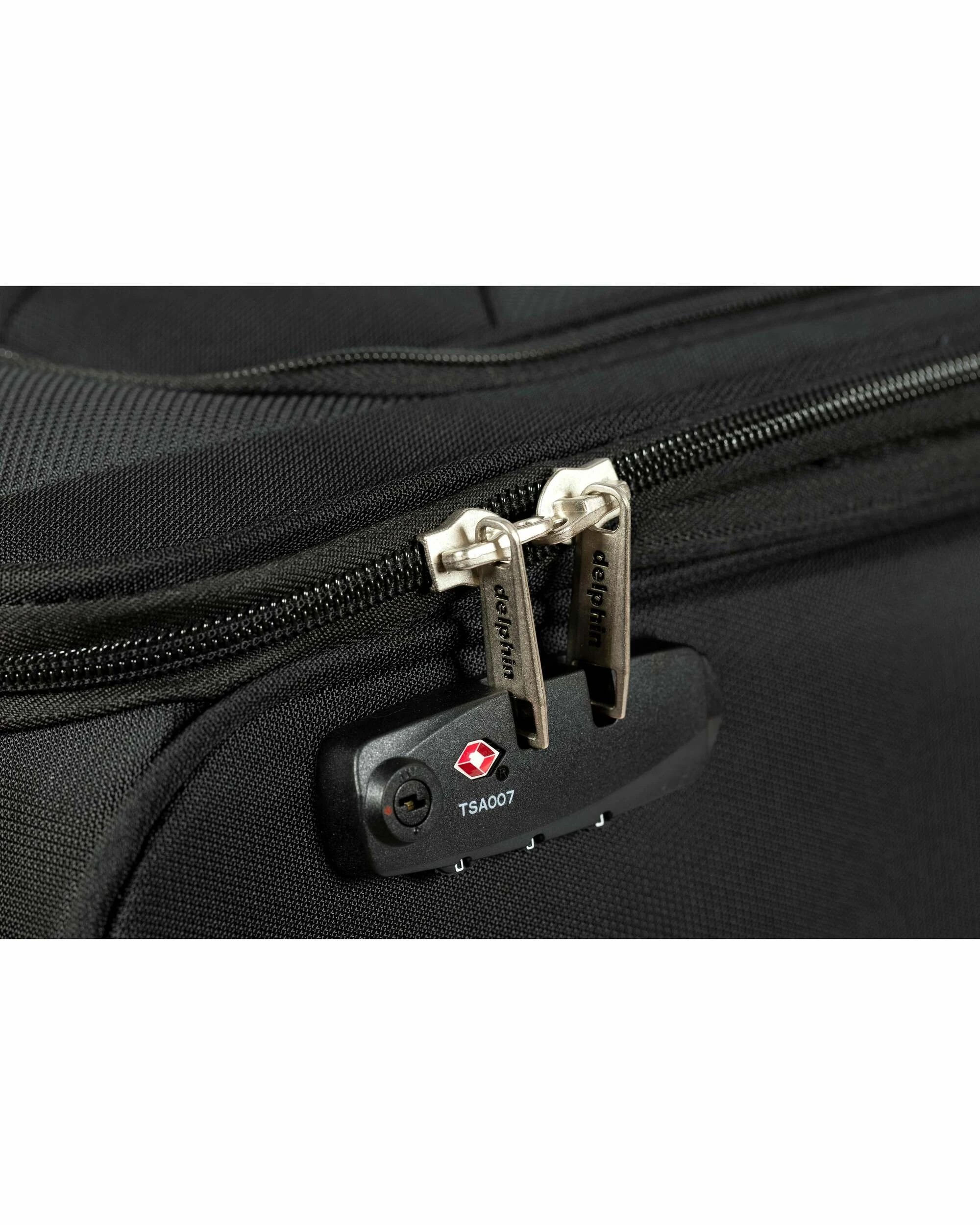 3 delphin caspian 2 Piece Suitcase Set Medium & Carry-On - Black, 3 of 4