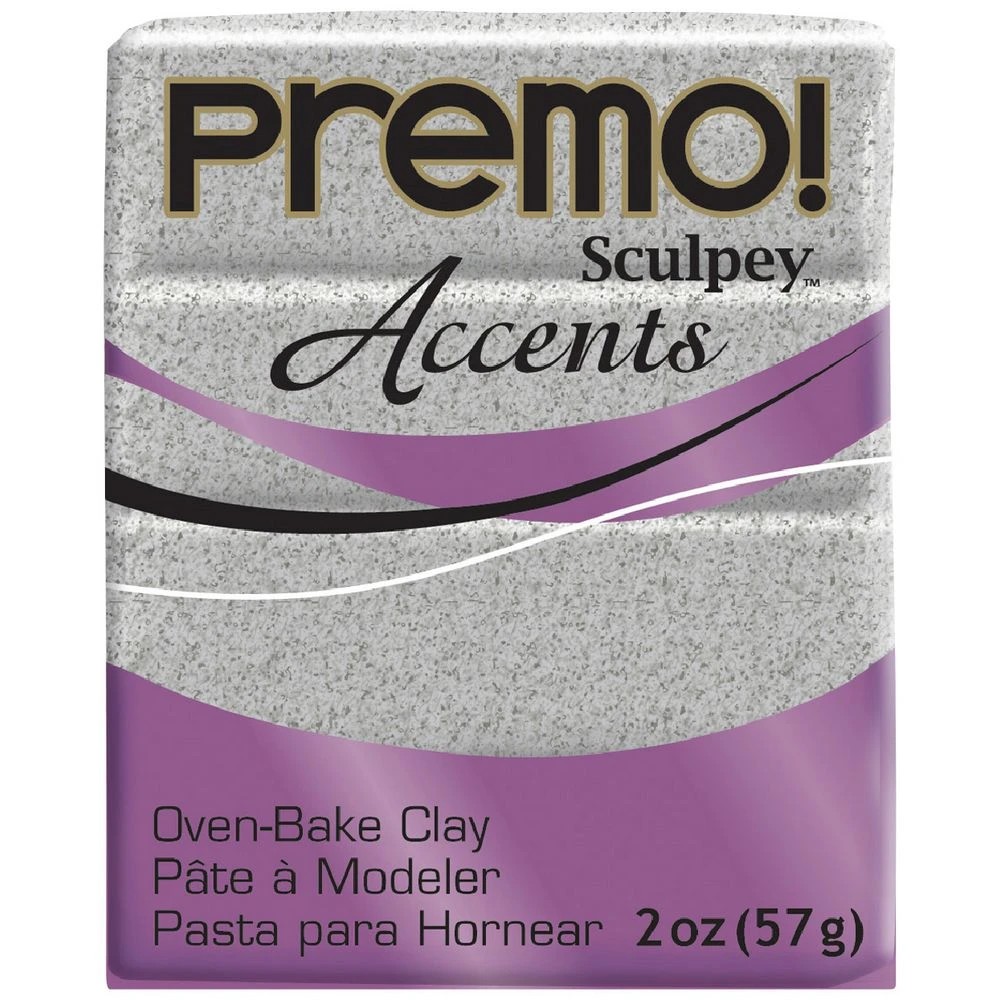 1 Sculpey Premo Accents Modelling Clay Grey Granite 57g, 1 of 3