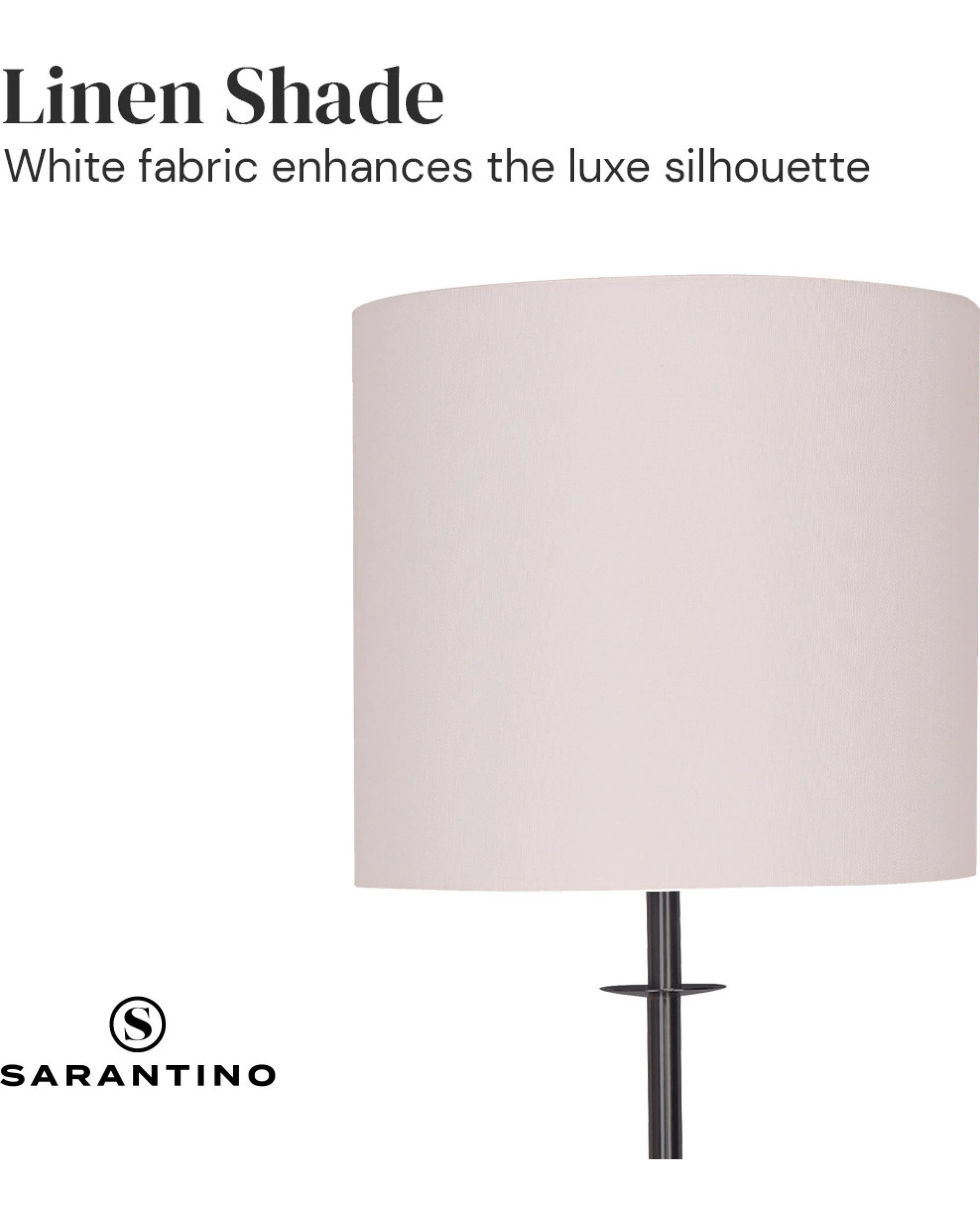 3 Sarantino Concrete Metal Desk Table Lamp Linen Drum Shade - Off-White, 3 of 10