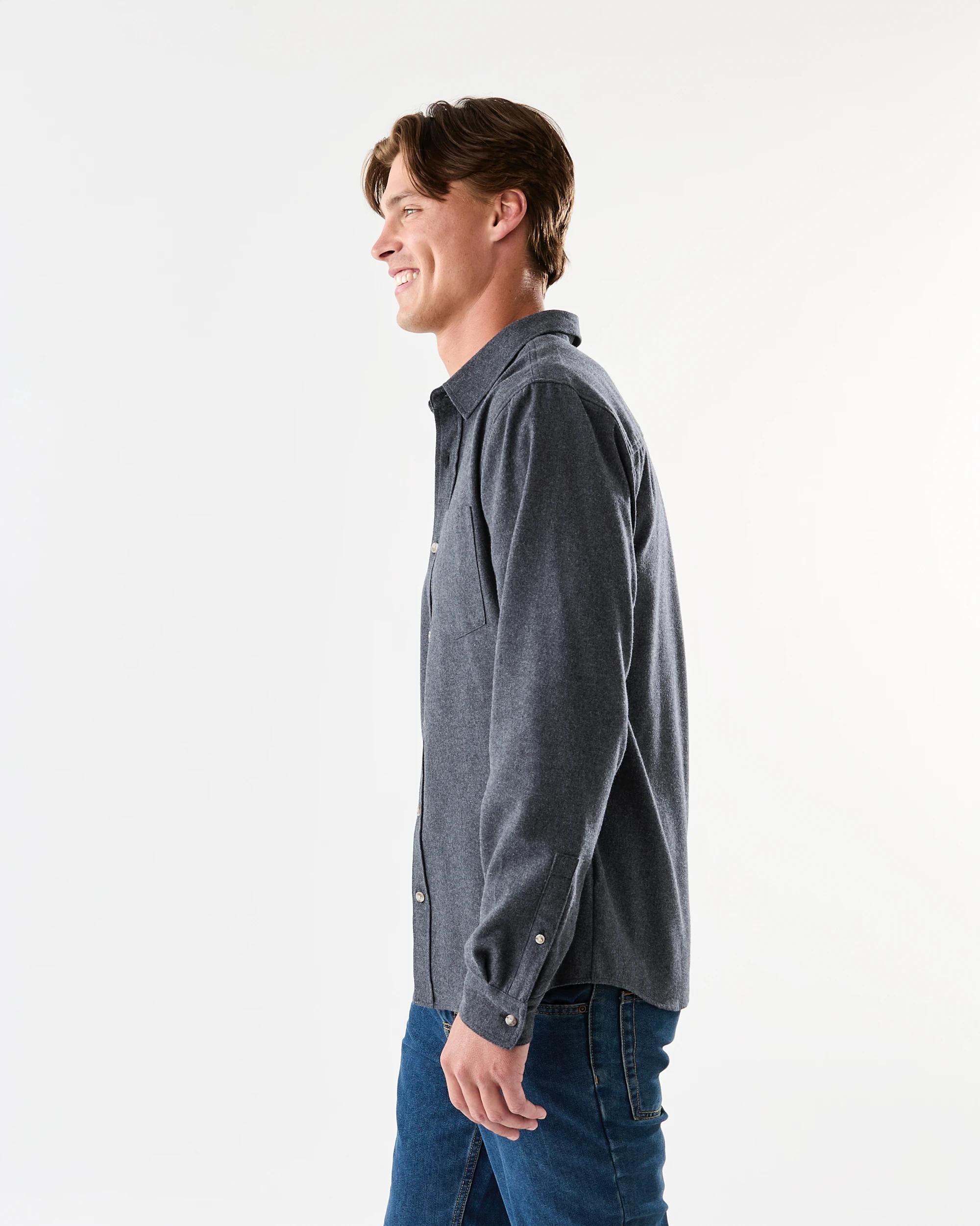 6 Long Sleeve Brushed Shirt Blu Marle, 6 of 8