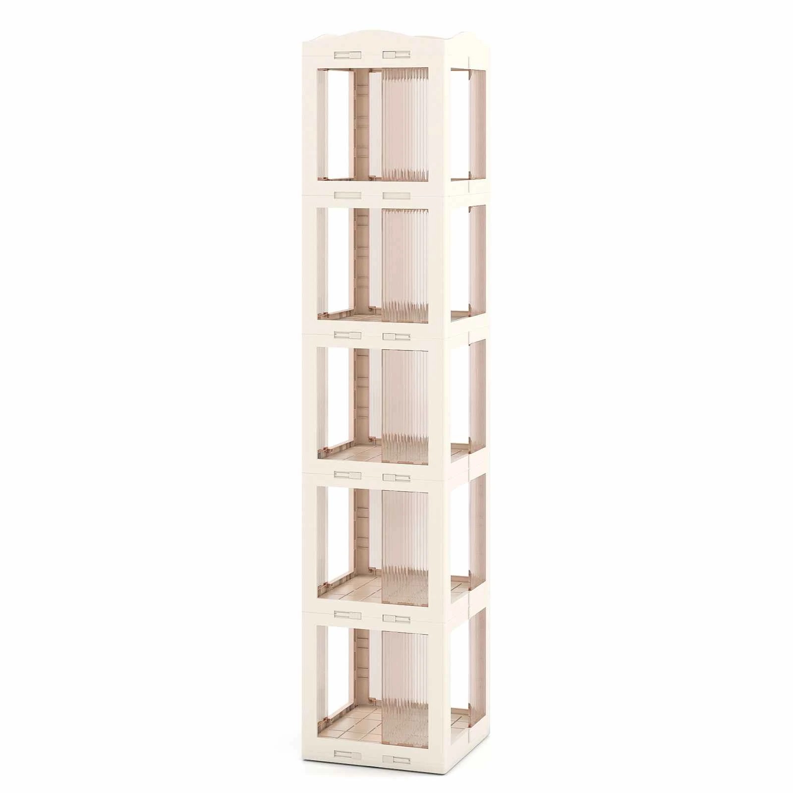 1 Costway 360° Rotating Bookshelf 5-Tier Corner Bookcase Display Shelf Storage Organiser, 1 of 1