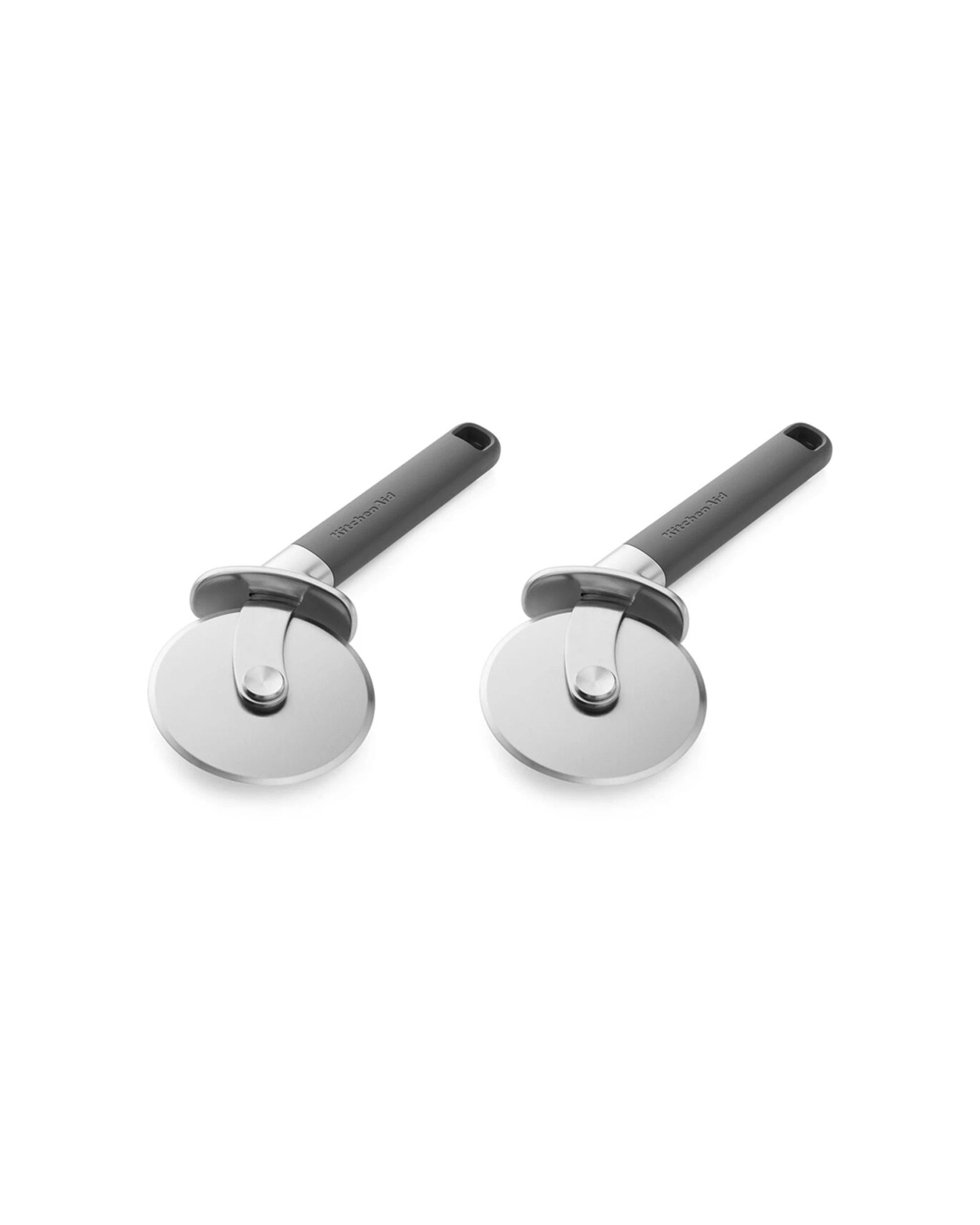 1 KitchenAid 2PK Classic Metal Pizza Wheel Cutter Finger Guard Ergonomic Handle Kitchen Utensil - Grey, 1 of 6