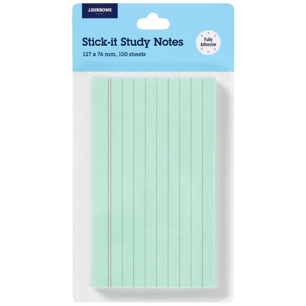 1 J.Burrows Fully Adhesive Notes 76x127mm Green, 1 of 3
