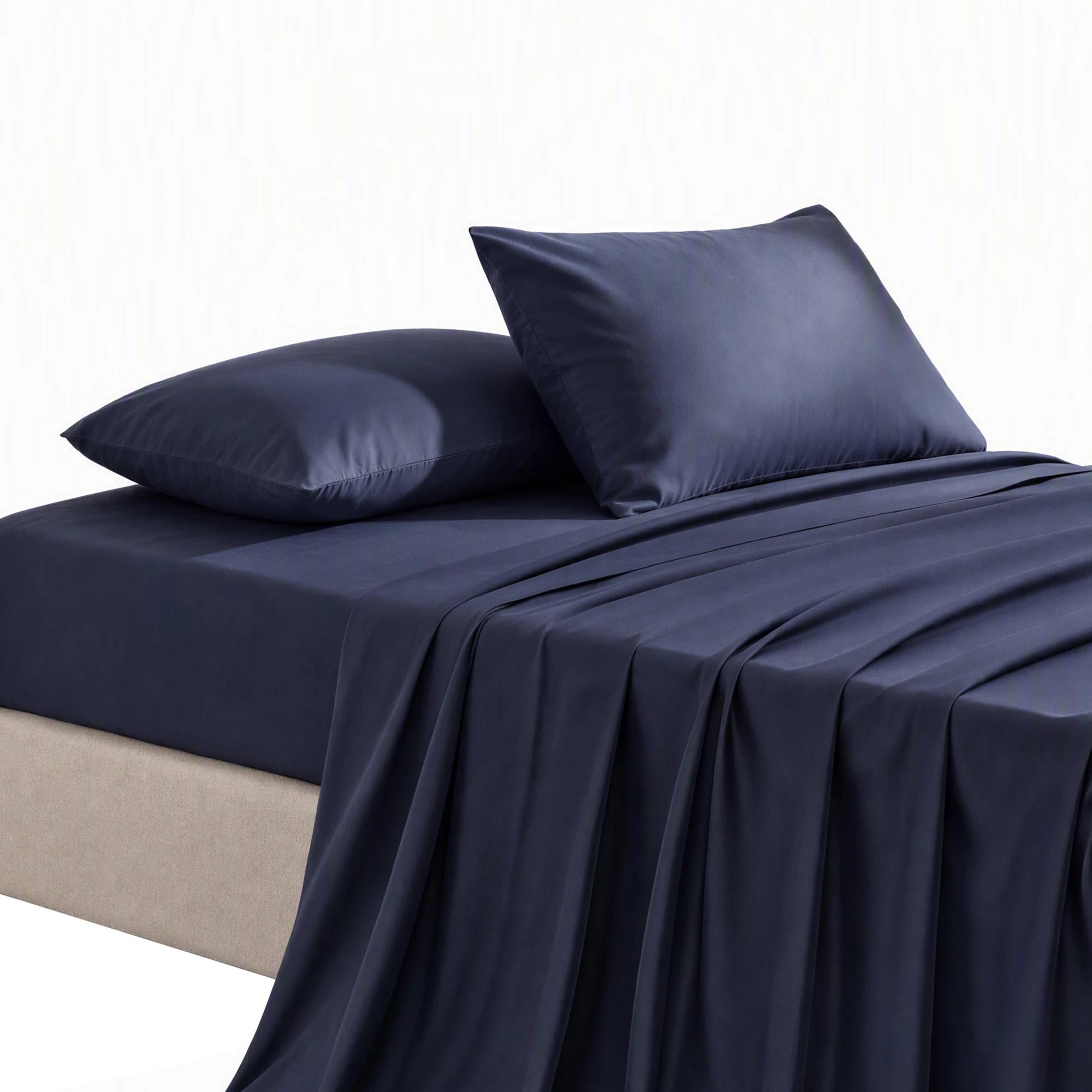 1 Giselle Bedding 500TC Cotton Sheet Set 40cm Deep Pocket for Hot Sleeper - Single Bed - Blue, 1 of 9